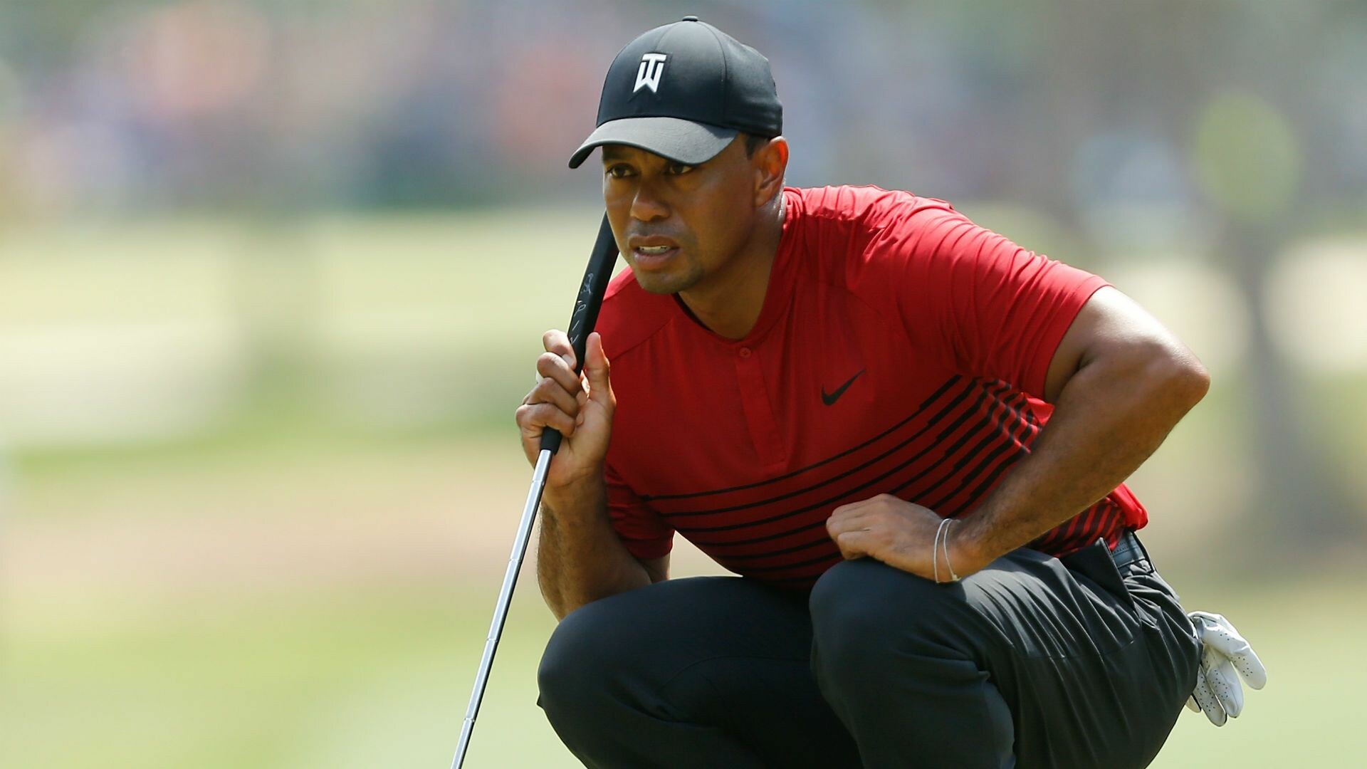 Tiger Woods, Golf champion, Intense focus, Competitive spirit, 1920x1080 Full HD Desktop