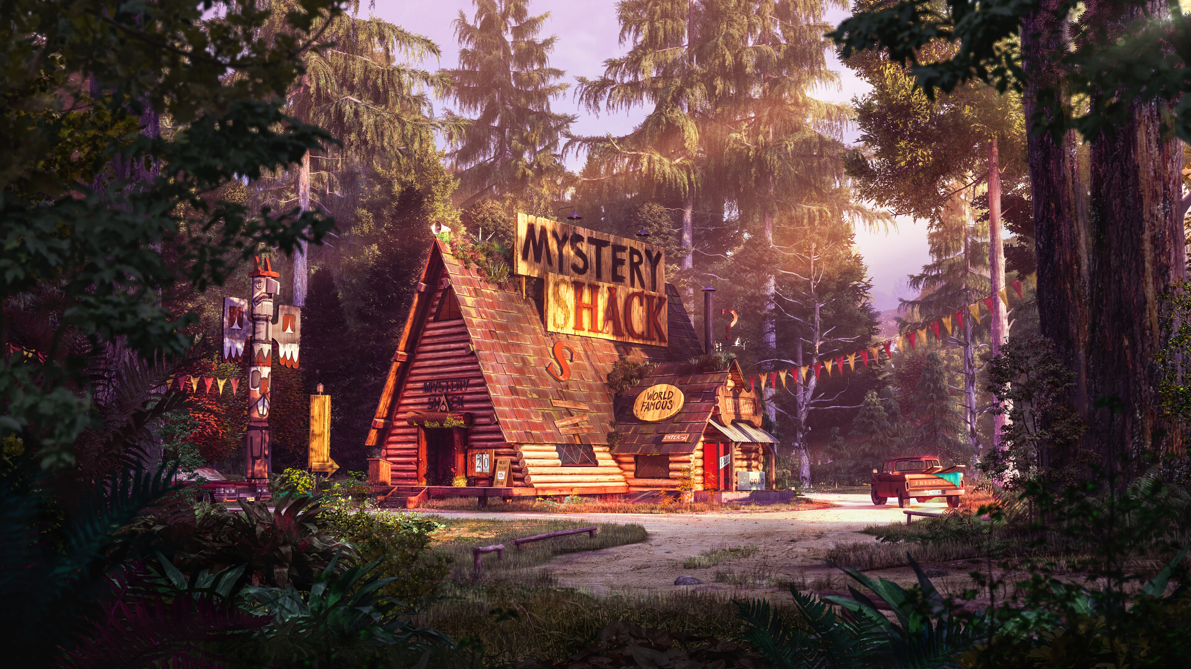 Gravity Falls Animation, Mystery Shack artwork, Fan creations, Artistic homage, 3840x2160 4K Desktop