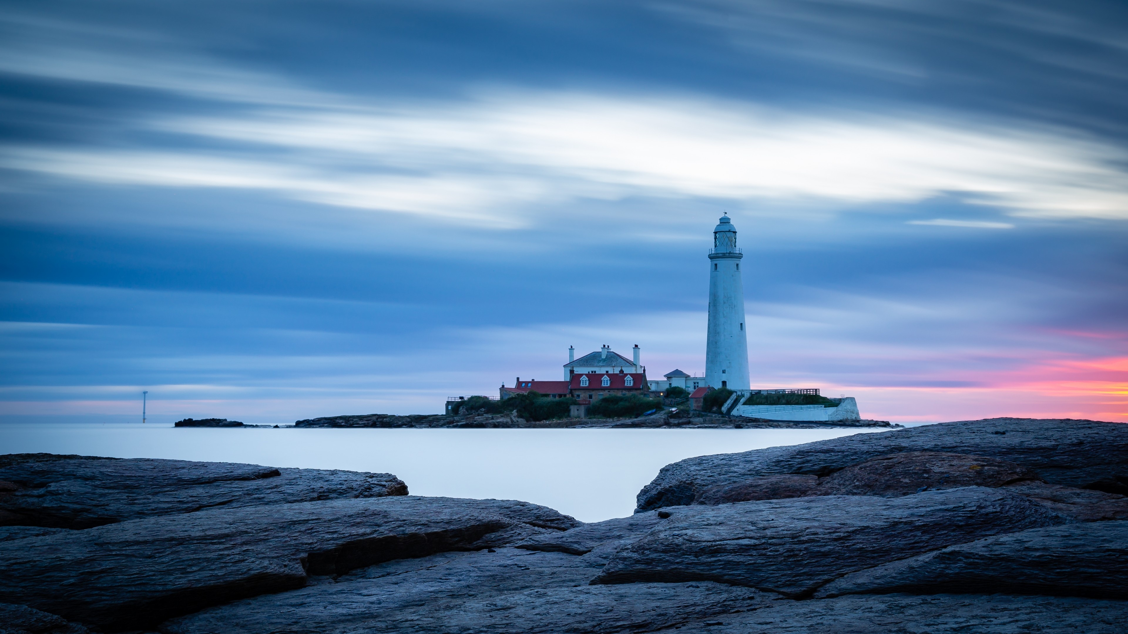 Whitley Bay, Lighthouses Wallpaper, 3840x2160 4K Desktop