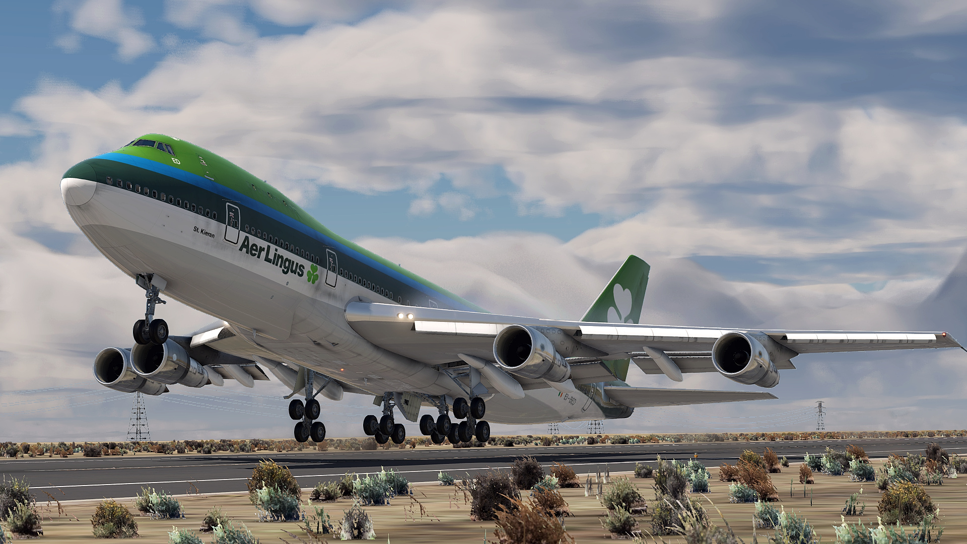 Aer Lingus, Queen Livery, RFlightsim, Travels, 1920x1080 Full HD Desktop