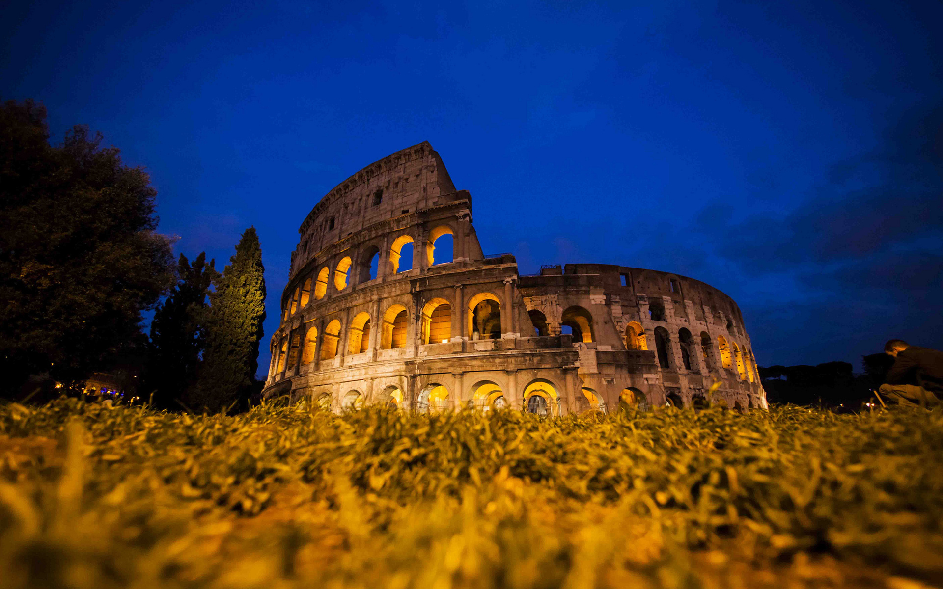 Colosseum Rome night, Ancient ruins, Decaying architecture, Mysterious ambiance, 1920x1200 HD Desktop