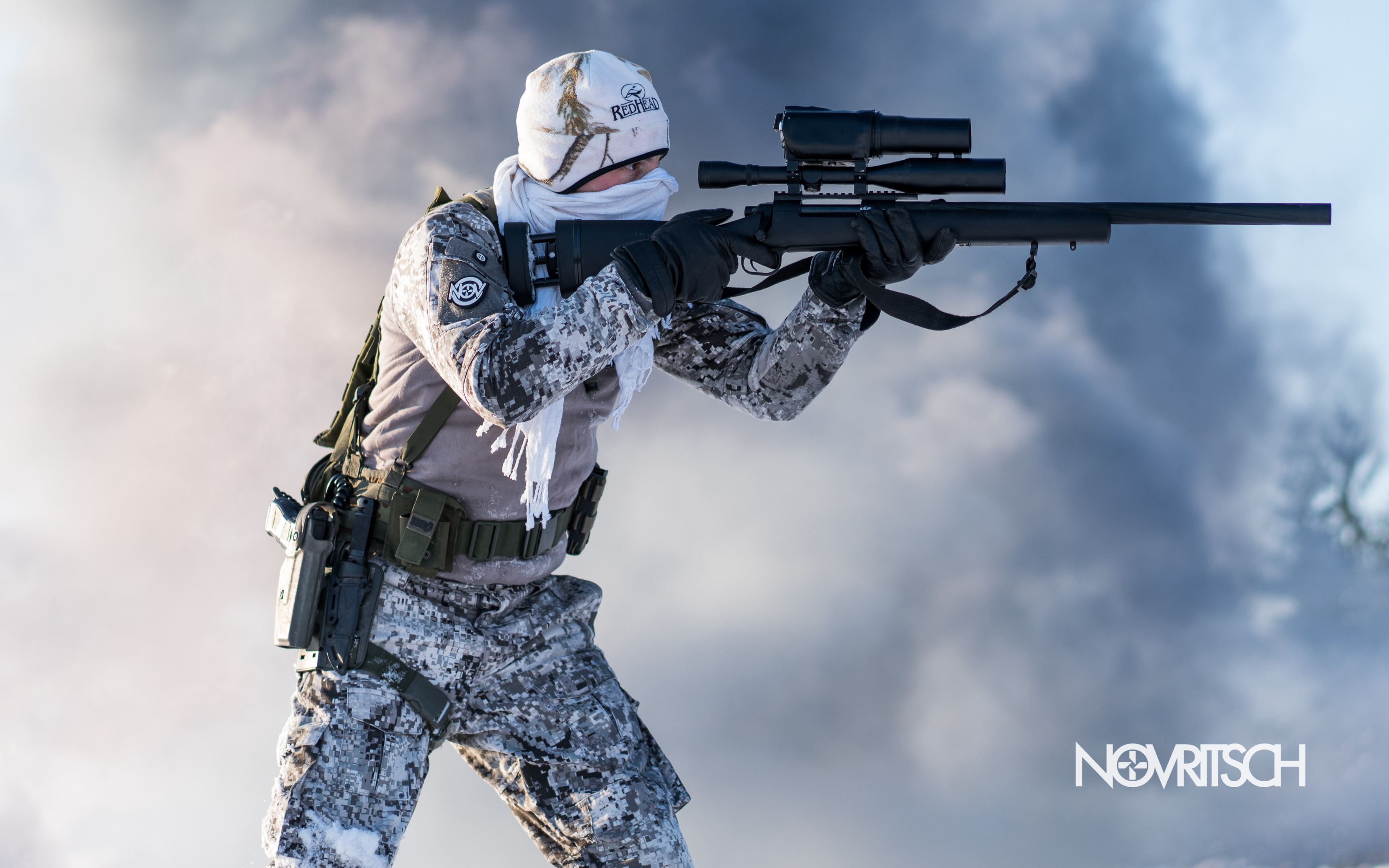 Airsoft game, Novritsch airsoft sniper, 3460x2160 HD Desktop