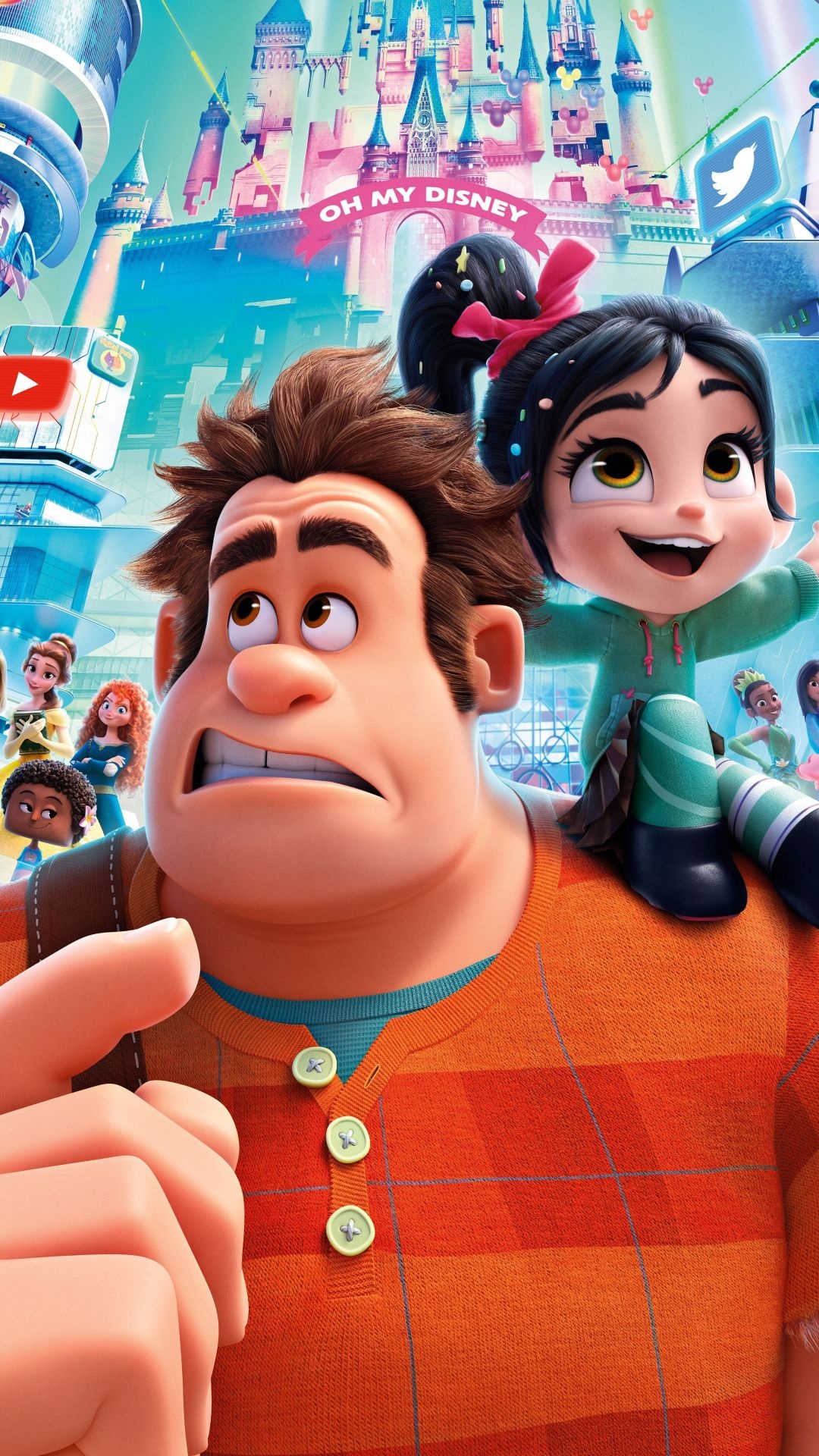 Ralph Breaks the Internet, Wreck It Ralph 2, Vanellope, Movie wallpaper, 1080x1920 Full HD Phone