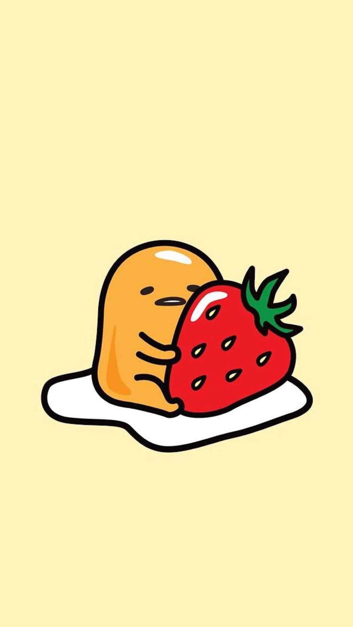 Strawberry, Gudetama Wallpaper, 1200x2130 HD Phone