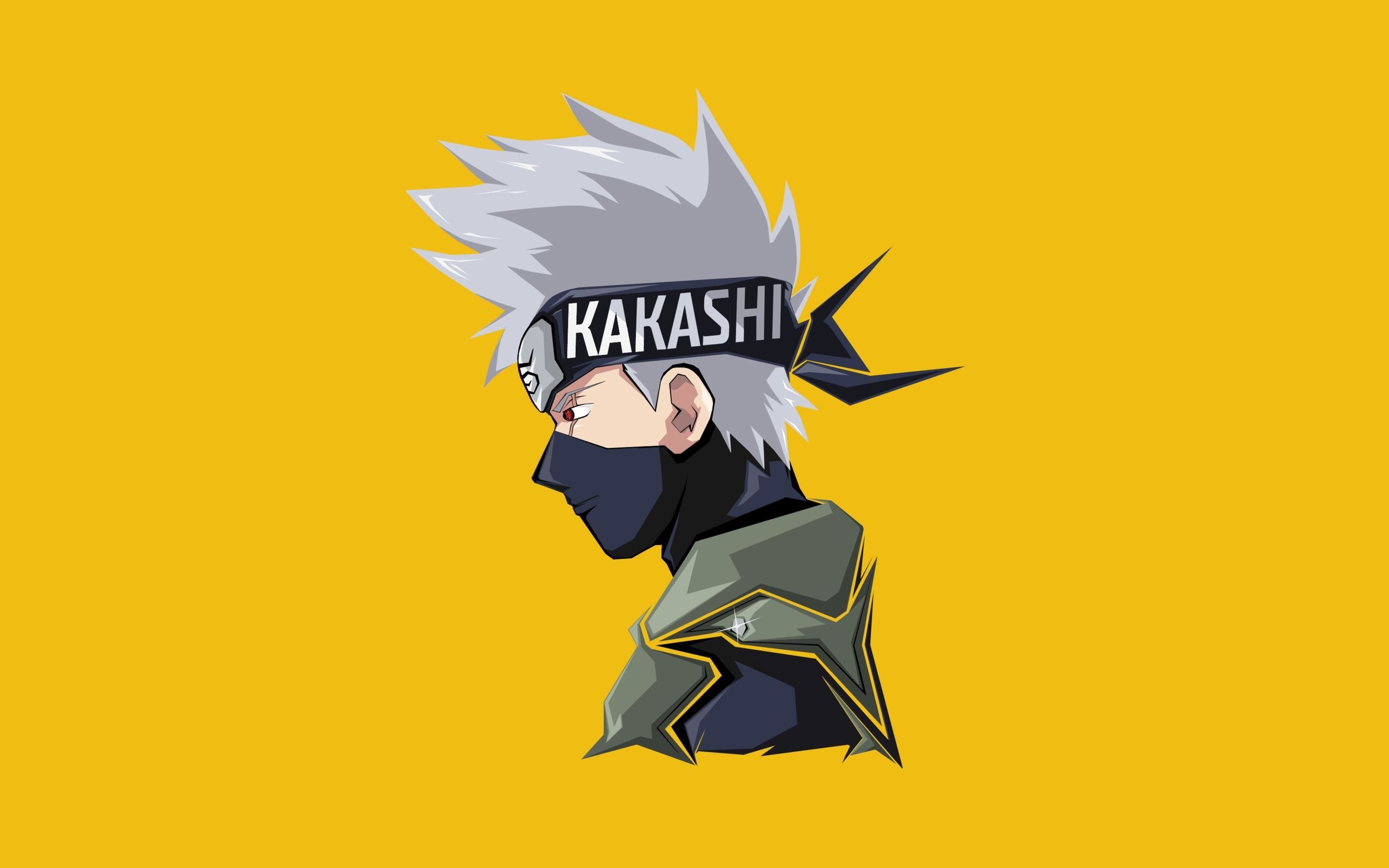 Kakashi Hatake, Minimalist wallpapers, Dark background, High contrast, 2560x1600 HD Desktop