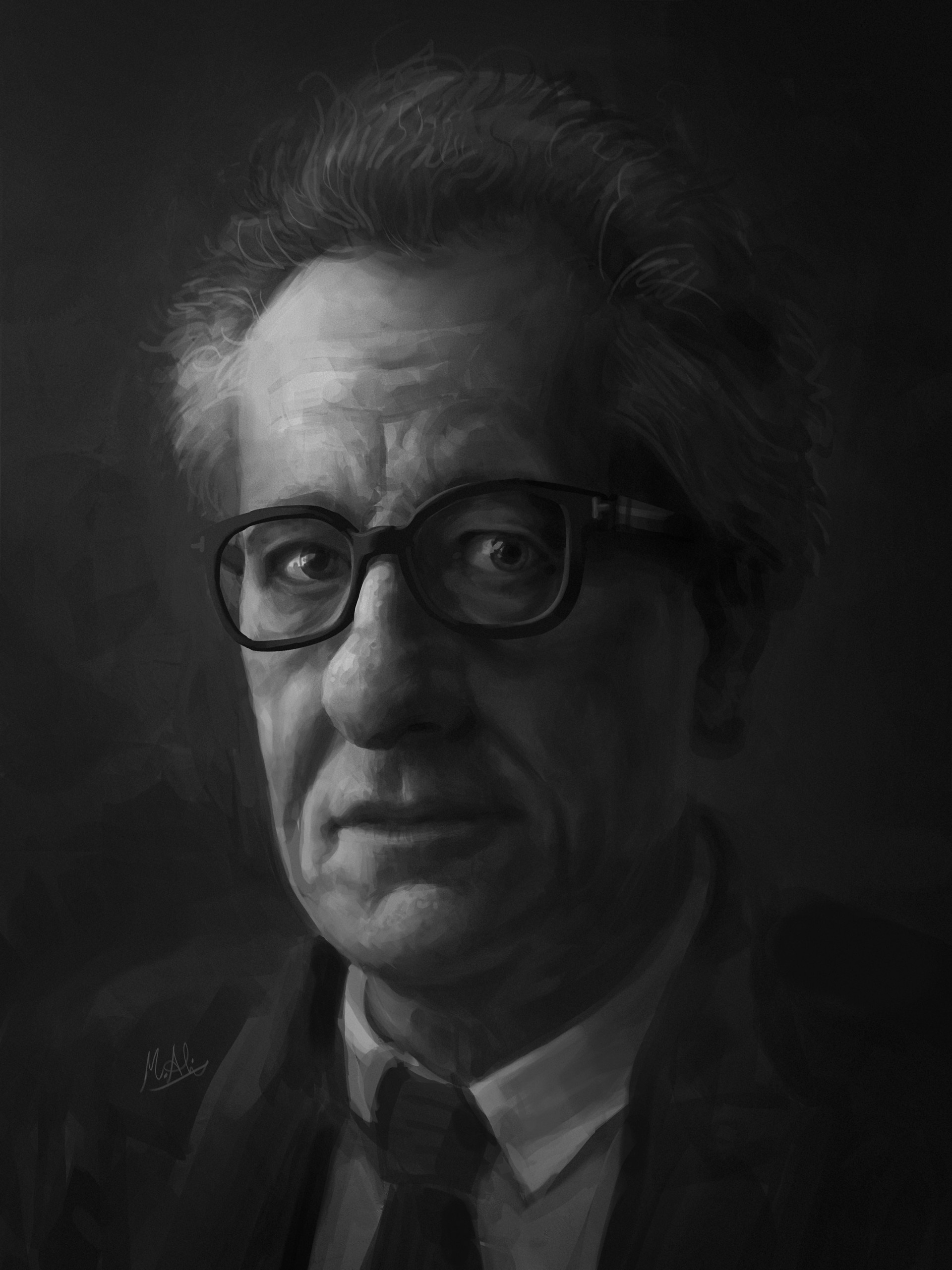 Geoffrey Rush, Artstation portfolio, 1920x2570 HD Phone