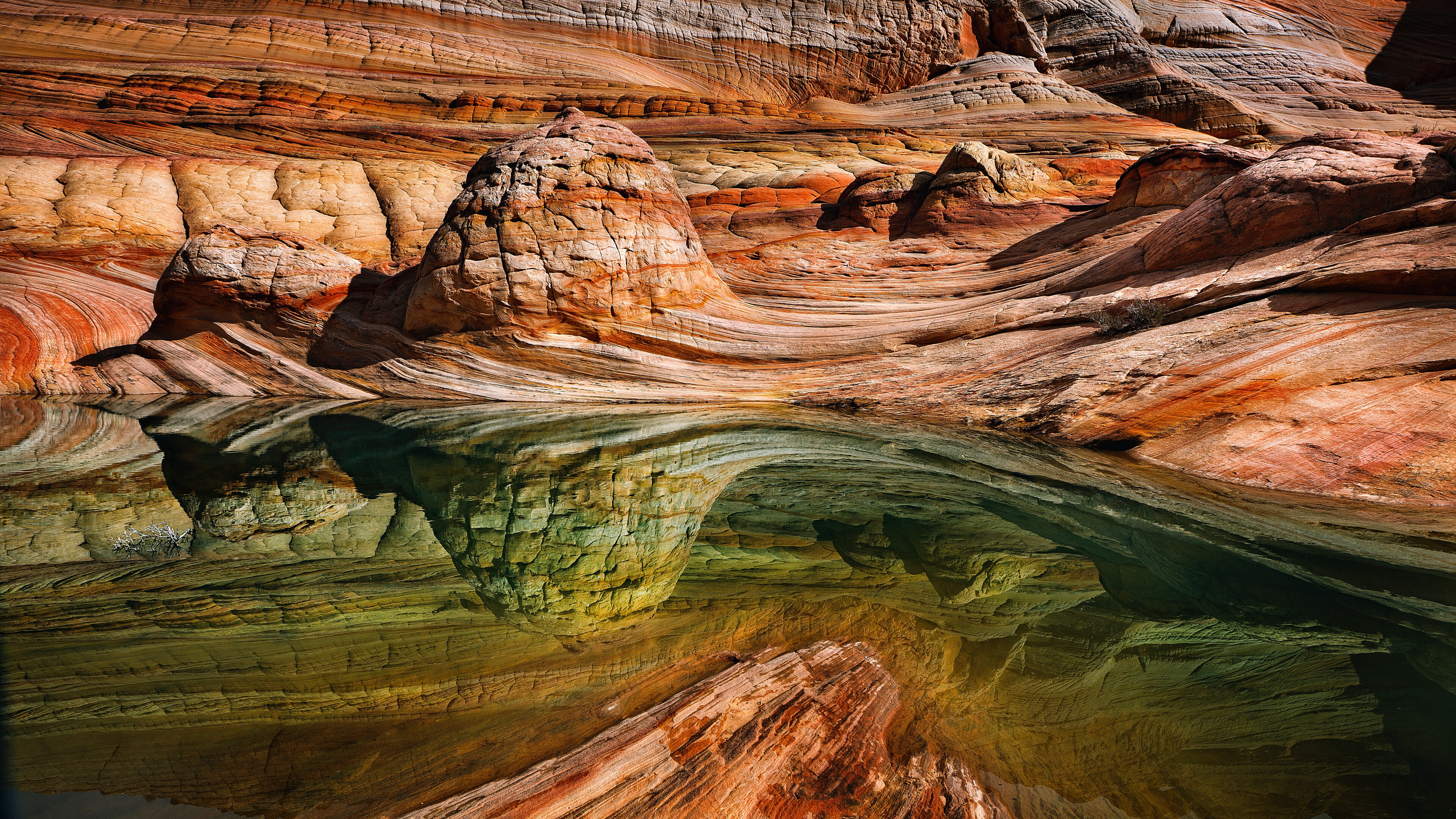 Geology, Rock formation, Reflections, Lake, 3840x2160 4K Desktop