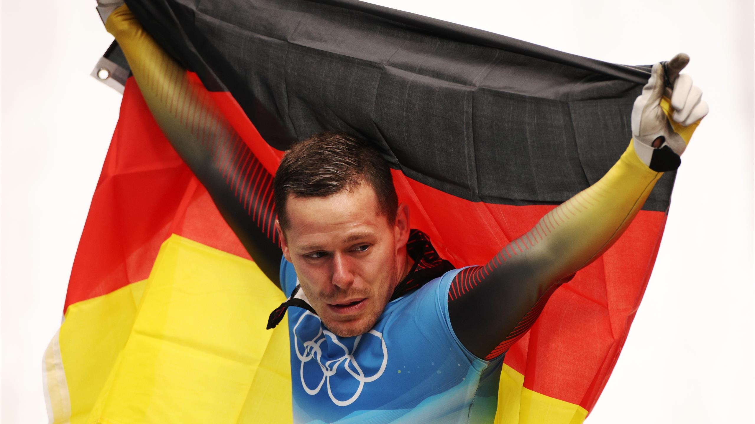 Christopher Grotheer, Winter olympics 2022, German sliding dominance, Skeleton gold, 2560x1440 HD Desktop