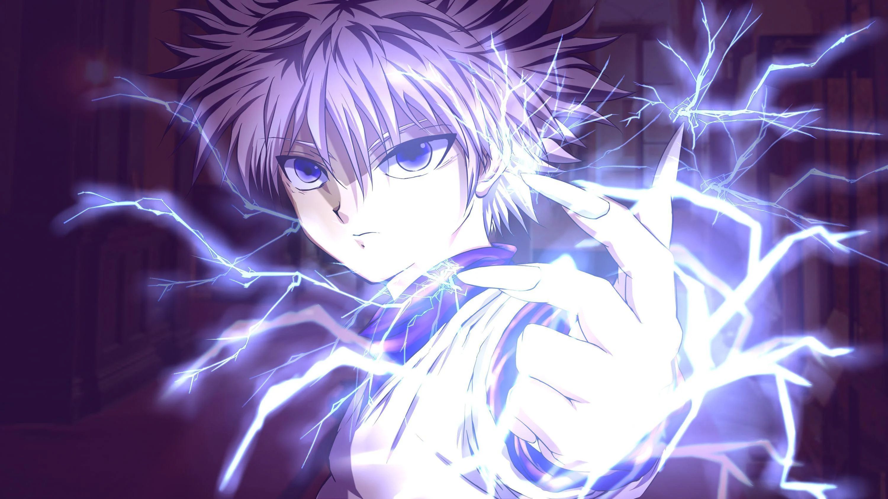 Killua character, Anime series, Zoldyck family, Hunter x Hunter, 3000x1690 HD Desktop