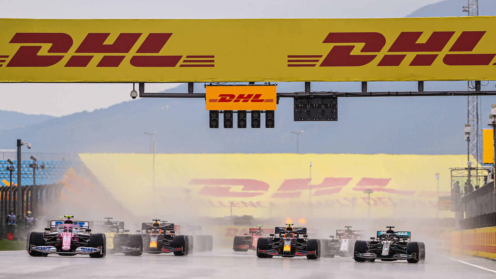 Formula 1 partnership, DHL's global reach, Racing excitement, F1's biggest season, 1920x1080 Full HD Desktop