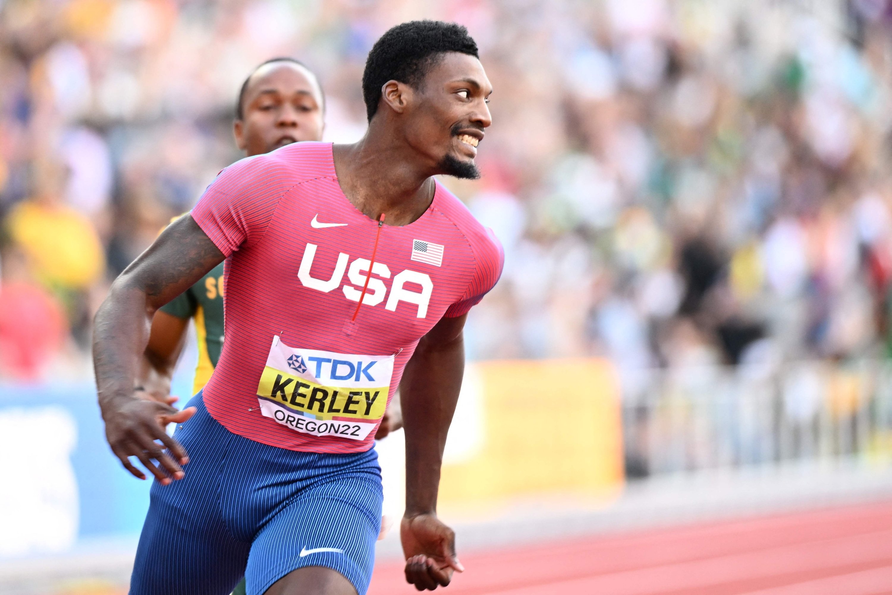 Fred Kerley, 100m gold, World championships, 3000x2000 HD Desktop