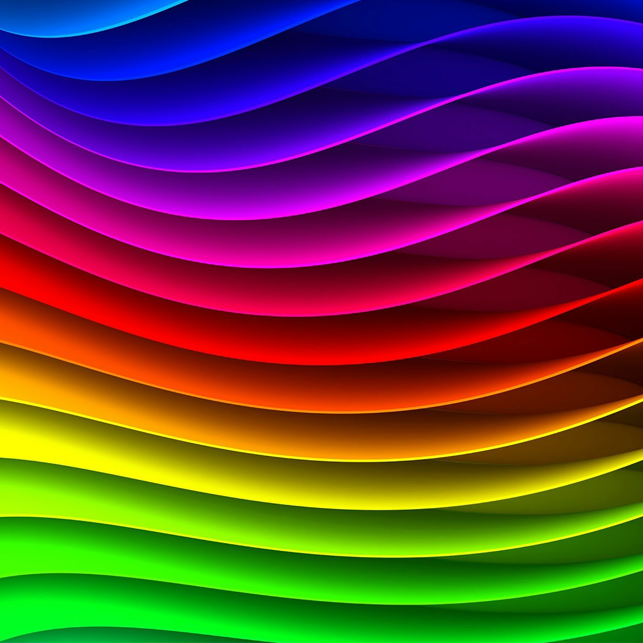 Rainbow delight, Colorful iPad wallpaper, Vibrant display, Captivating hues, 2050x2050 HD Phone