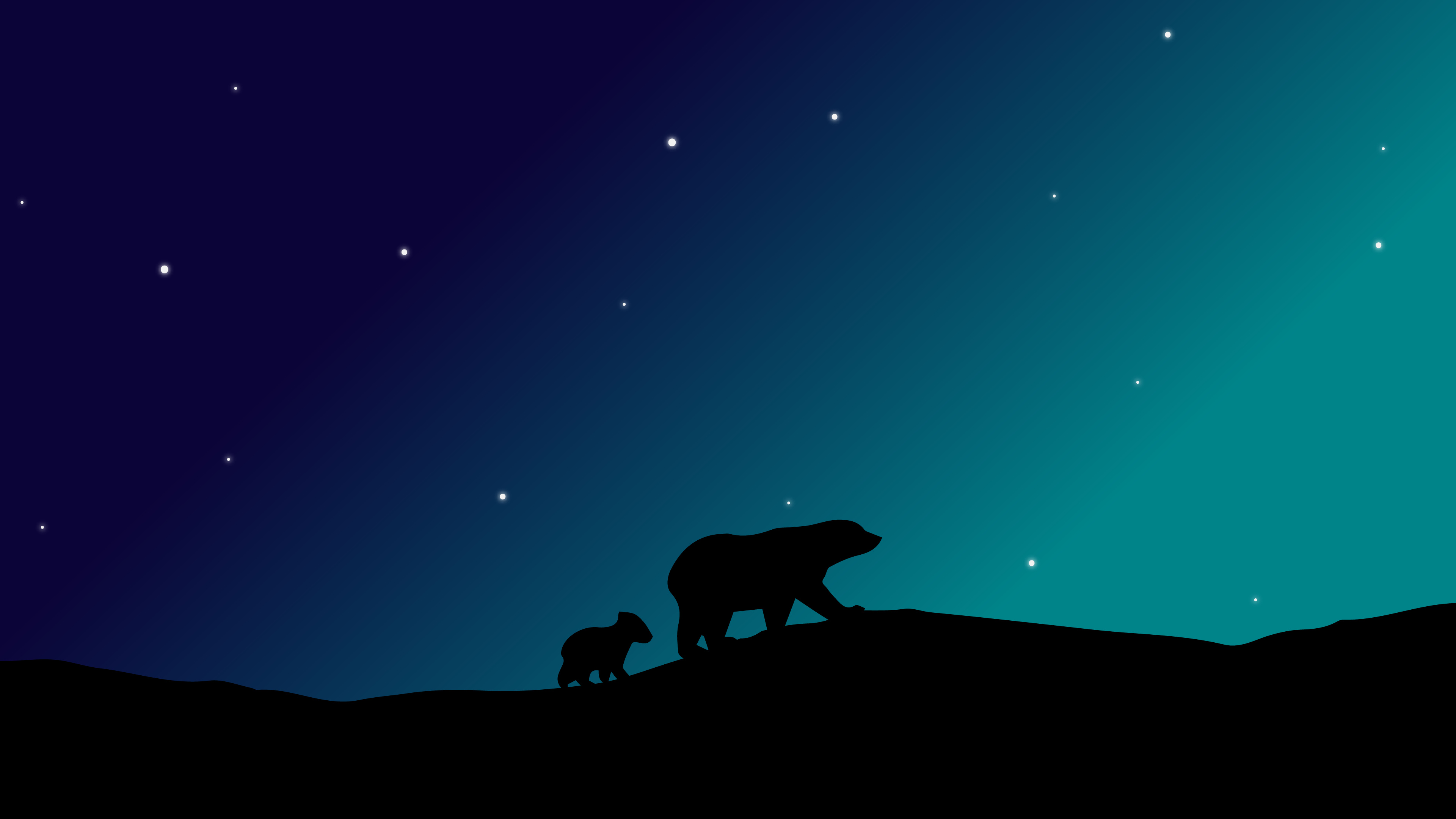 Polar Bears, Minimalist Wallpaper, 3840x2160 4K Desktop