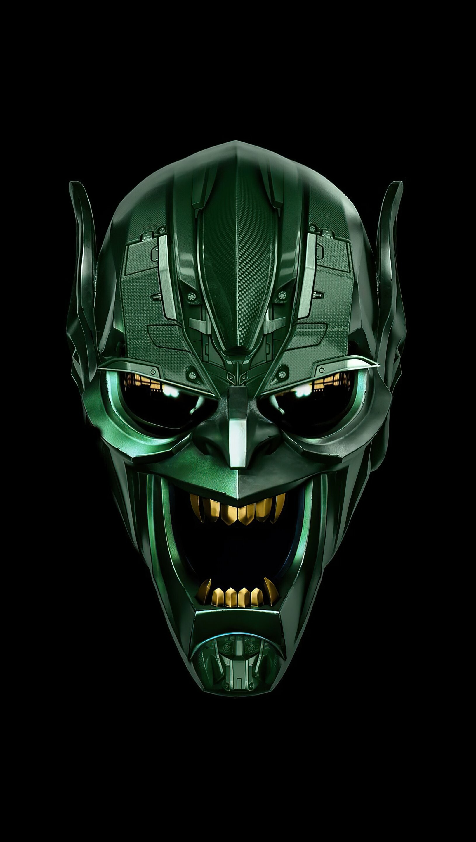 Green Goblin, Minimalist design, Menacing presence, High-definition artwork, 1630x2880 HD Phone