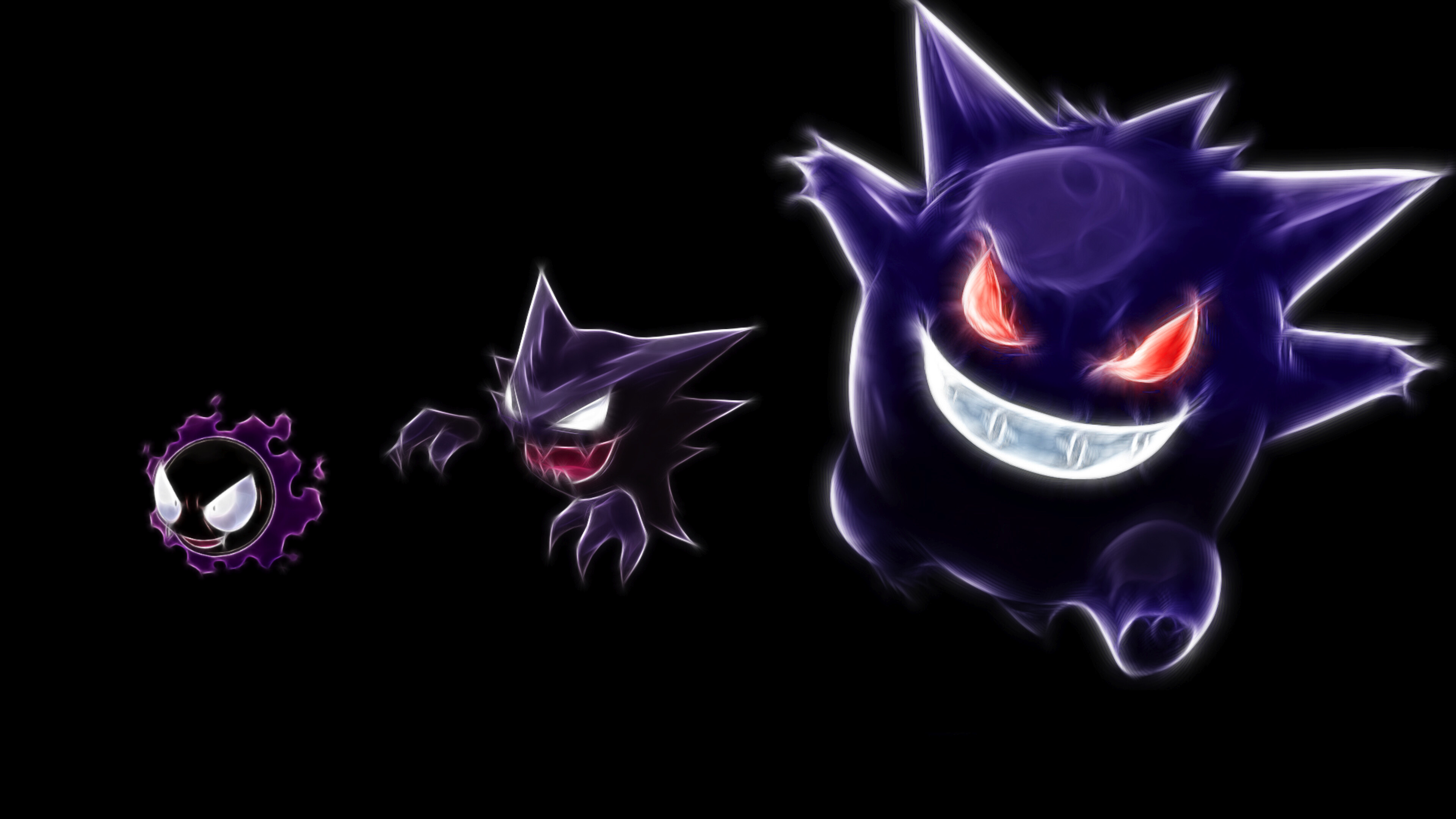 Download, Gastly, Haunter, Gengar, Pokmon, 3840x2160 4K Desktop