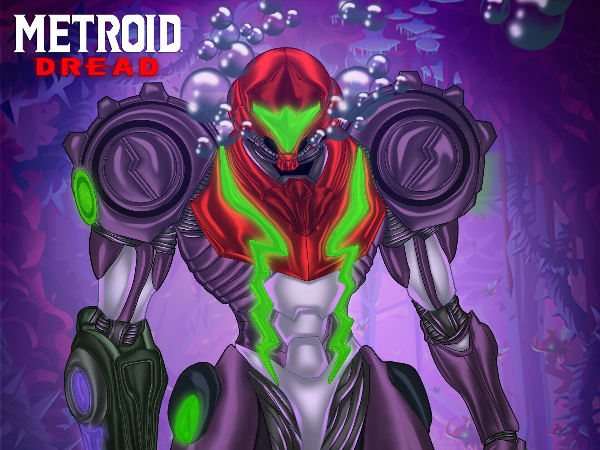 Metroid Dread, Intense action, Futuristic sci-fi, Dreadful atmosphere, 1920x1440 HD Desktop