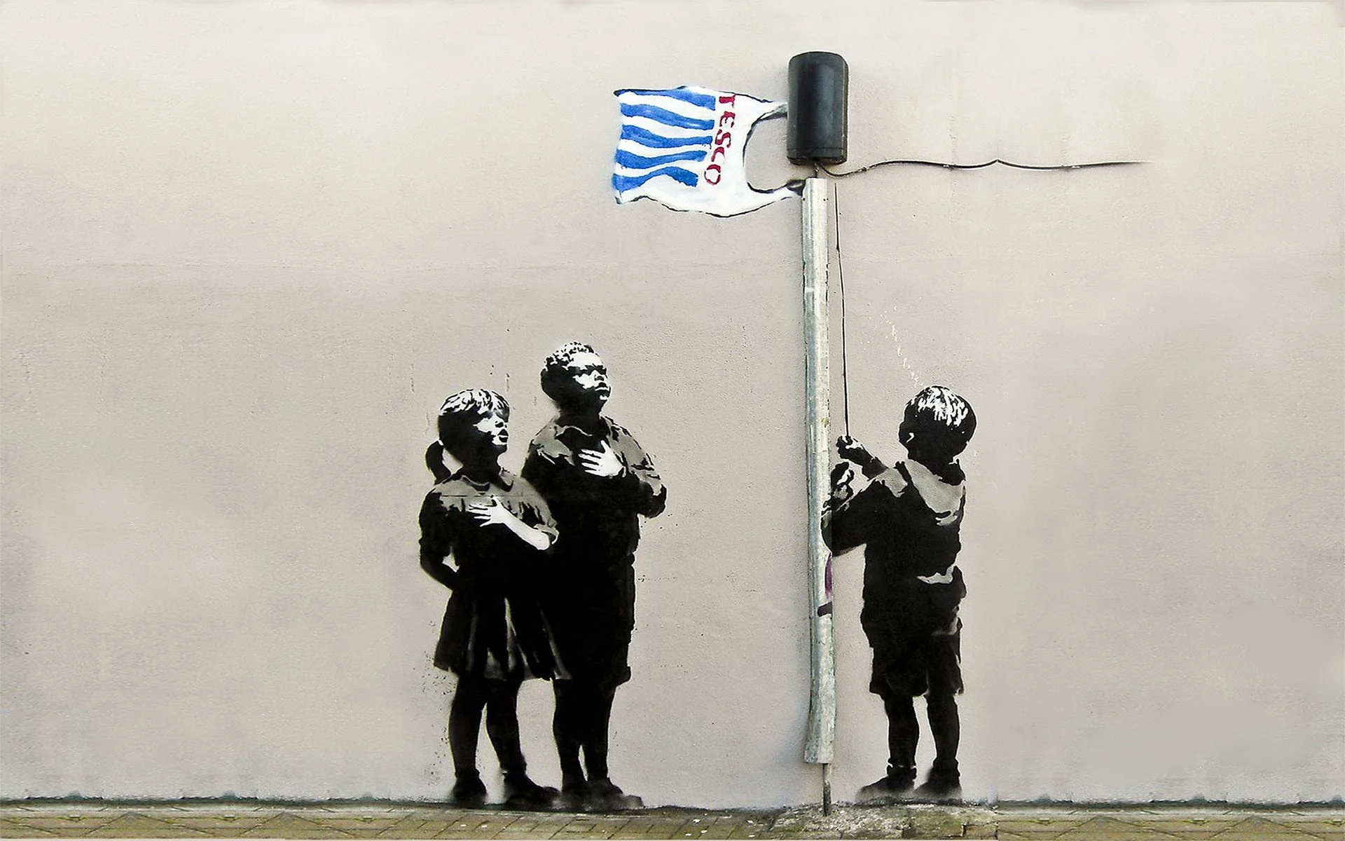 Banksy, Unique art backgrounds, Urban art scene, Captivating street art, 1920x1200 HD Desktop