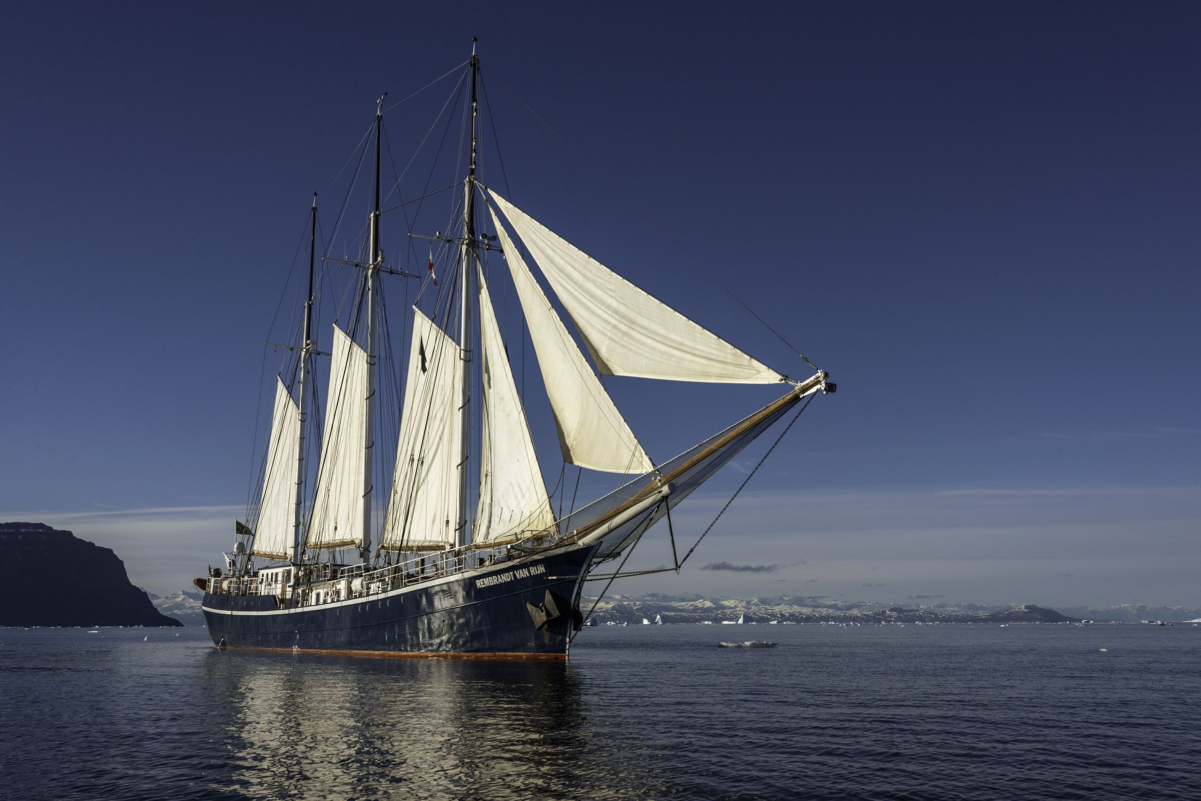 Schooner, Sail under sail, Rembrandt van Rijn, Sailing, 2400x1600 HD Desktop