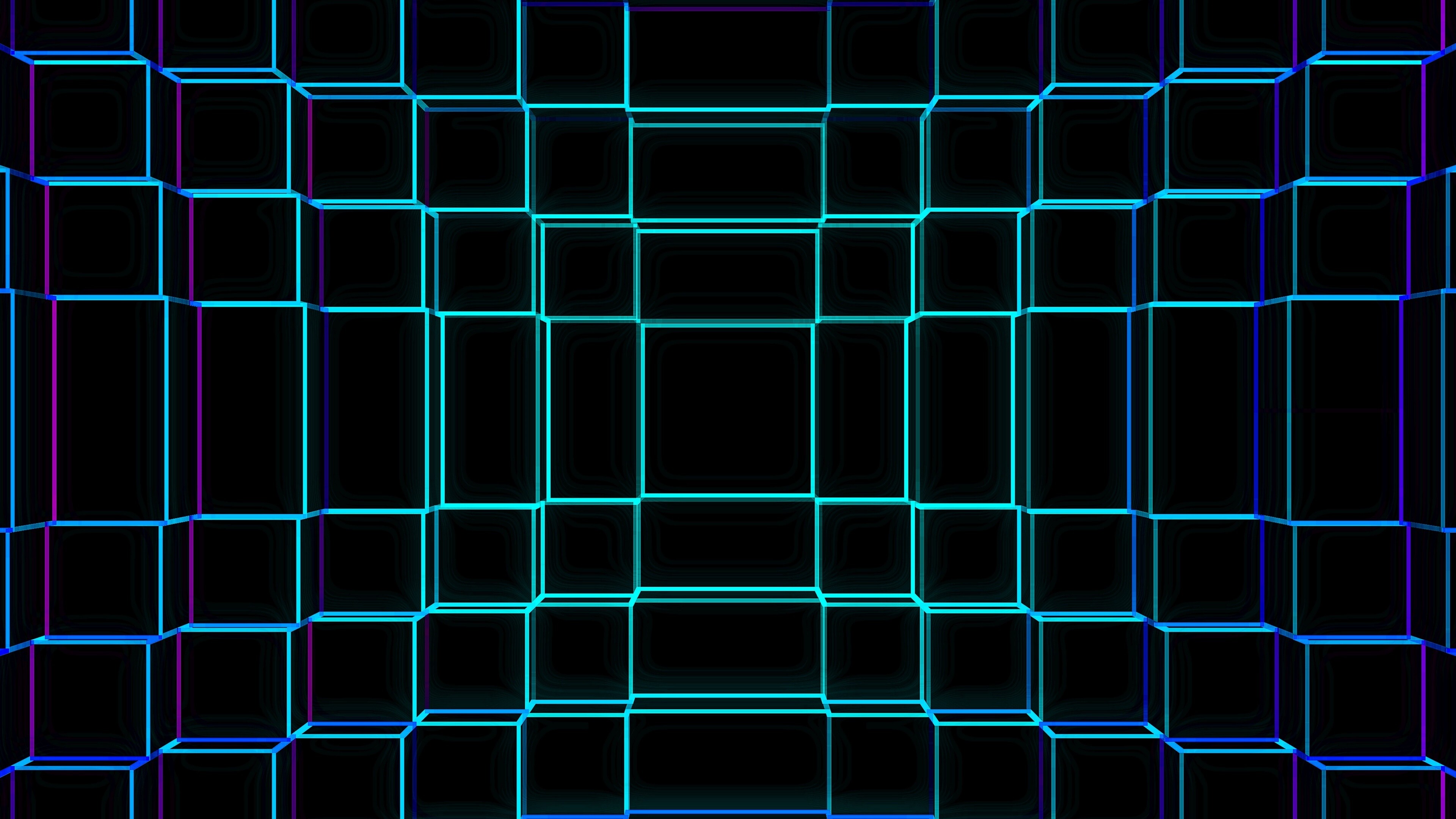 Blue geometric grid, Ultra HD wallpaper, 3D abstract art, High definition, 3840x2160 4K Desktop