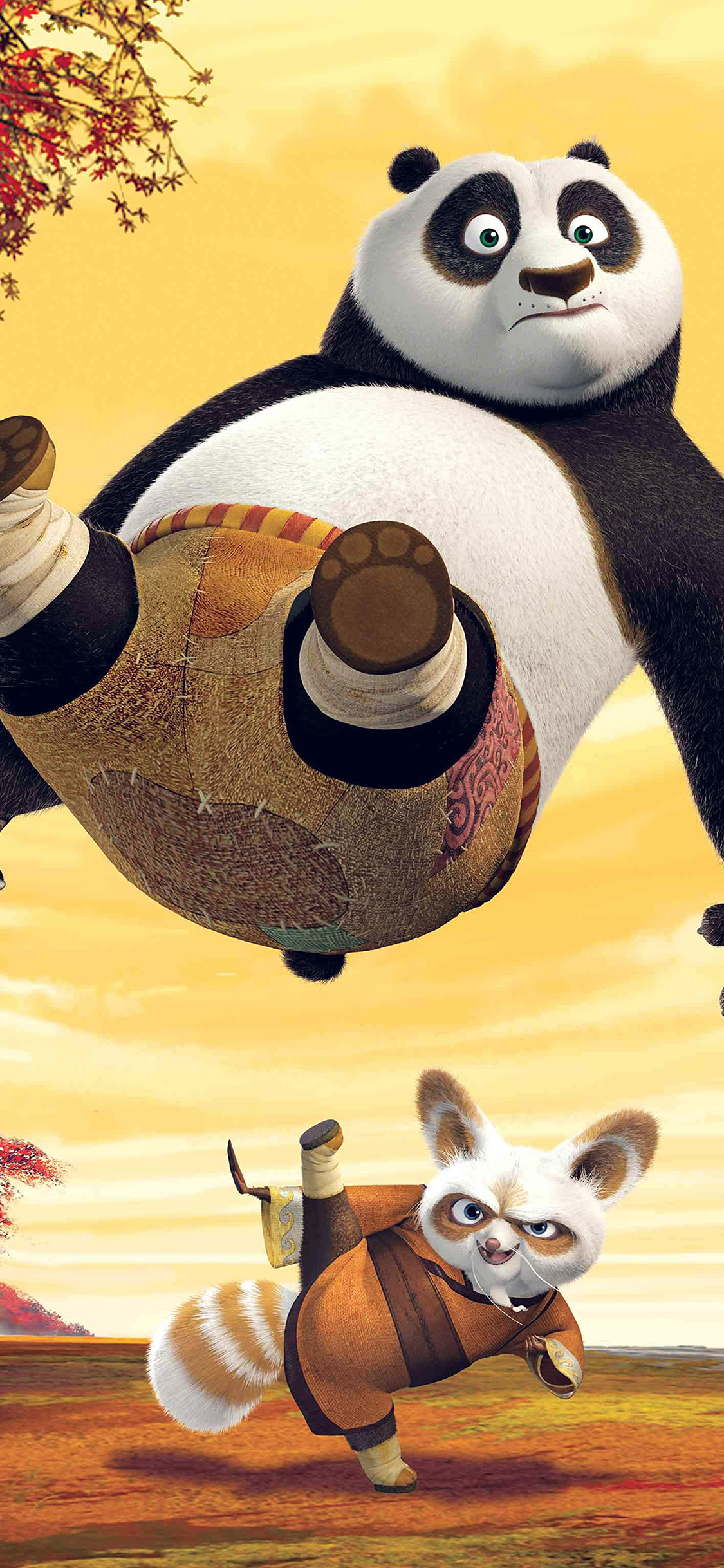 Kung Fu Panda, DreamWorks art, Cute anime, Martial arts, 1130x2440 HD Phone