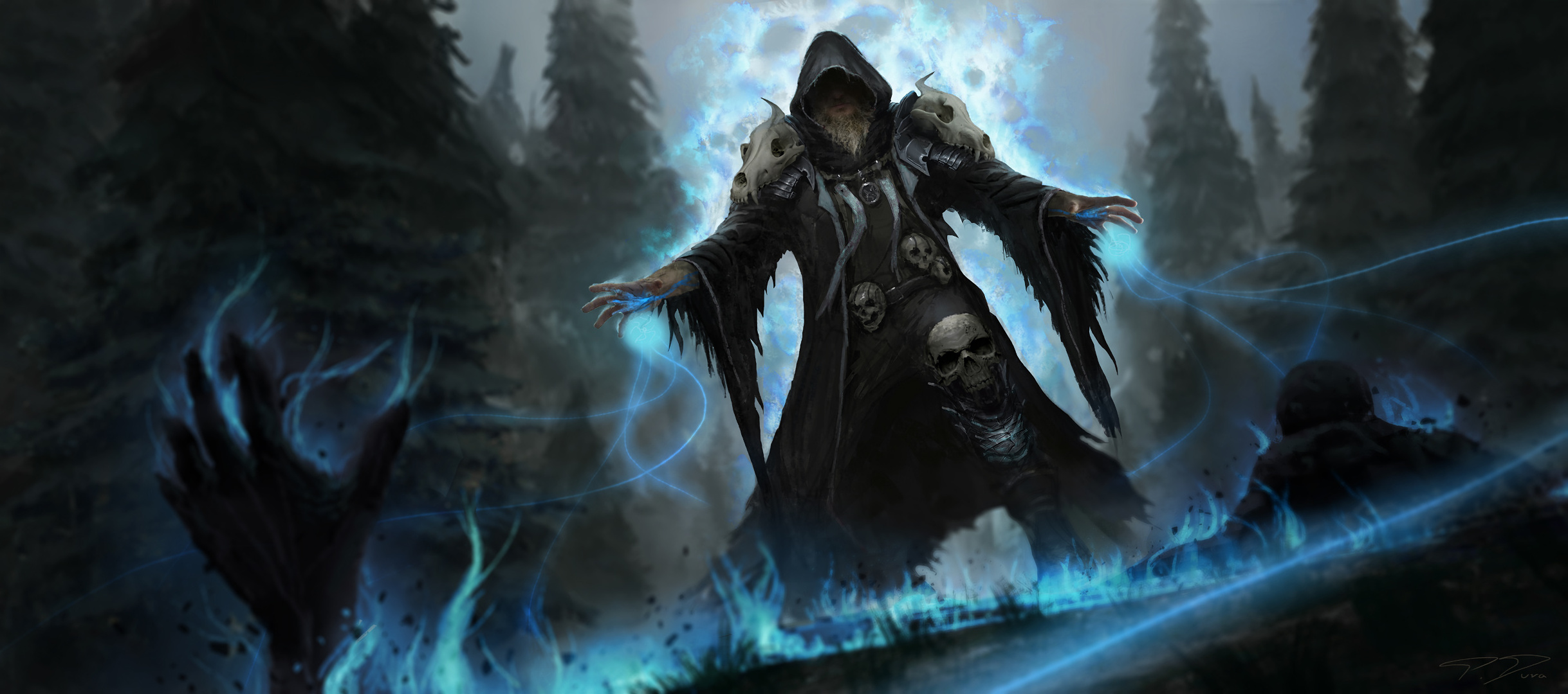 Summoner mage, HD wallpapers, Magical hintergrnde, Summoning powers, 2440x1080 Dual Screen Desktop