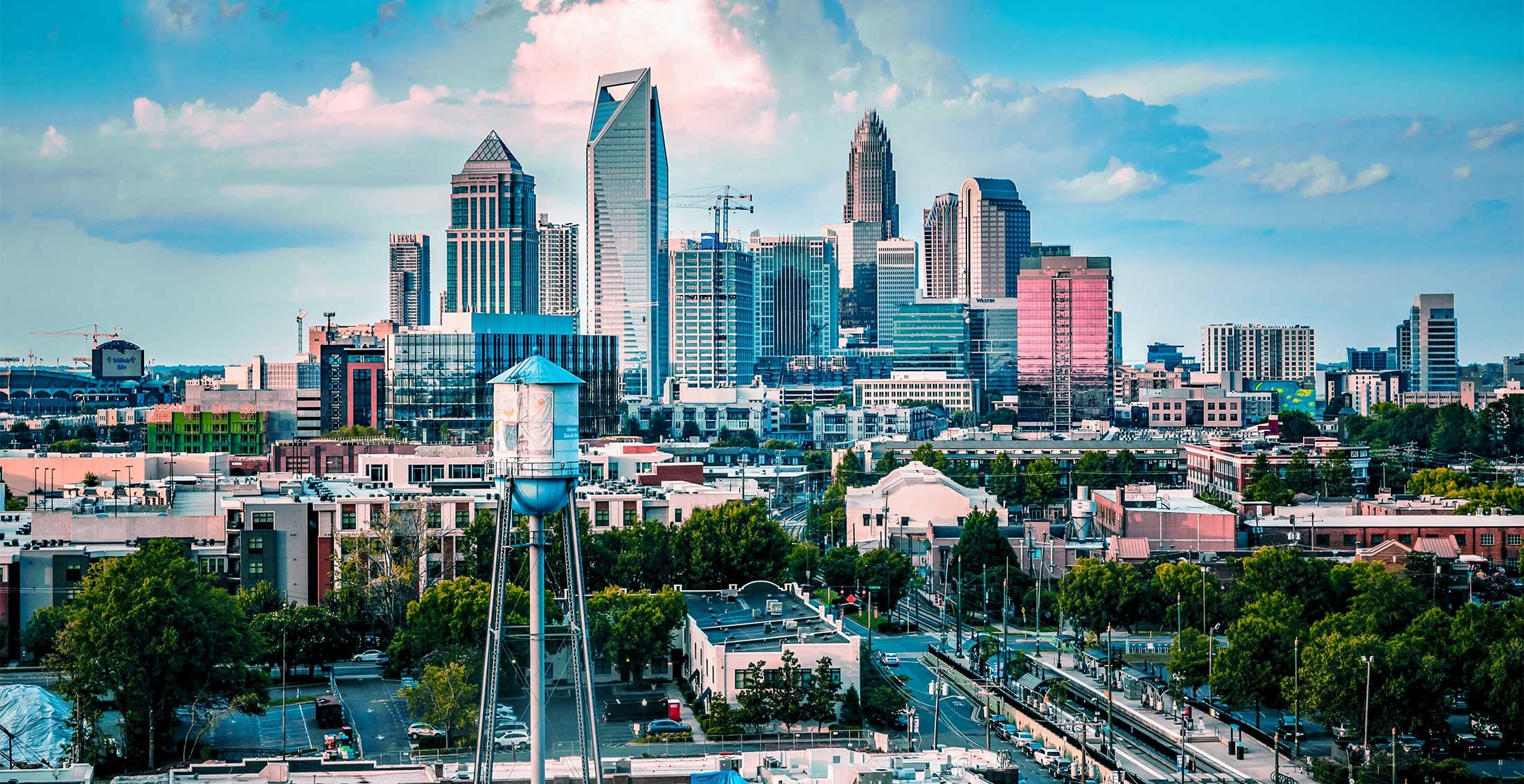 Charlotte NC Skyline, Travels, New Construction Townhomes, 2200x1140 HD Desktop