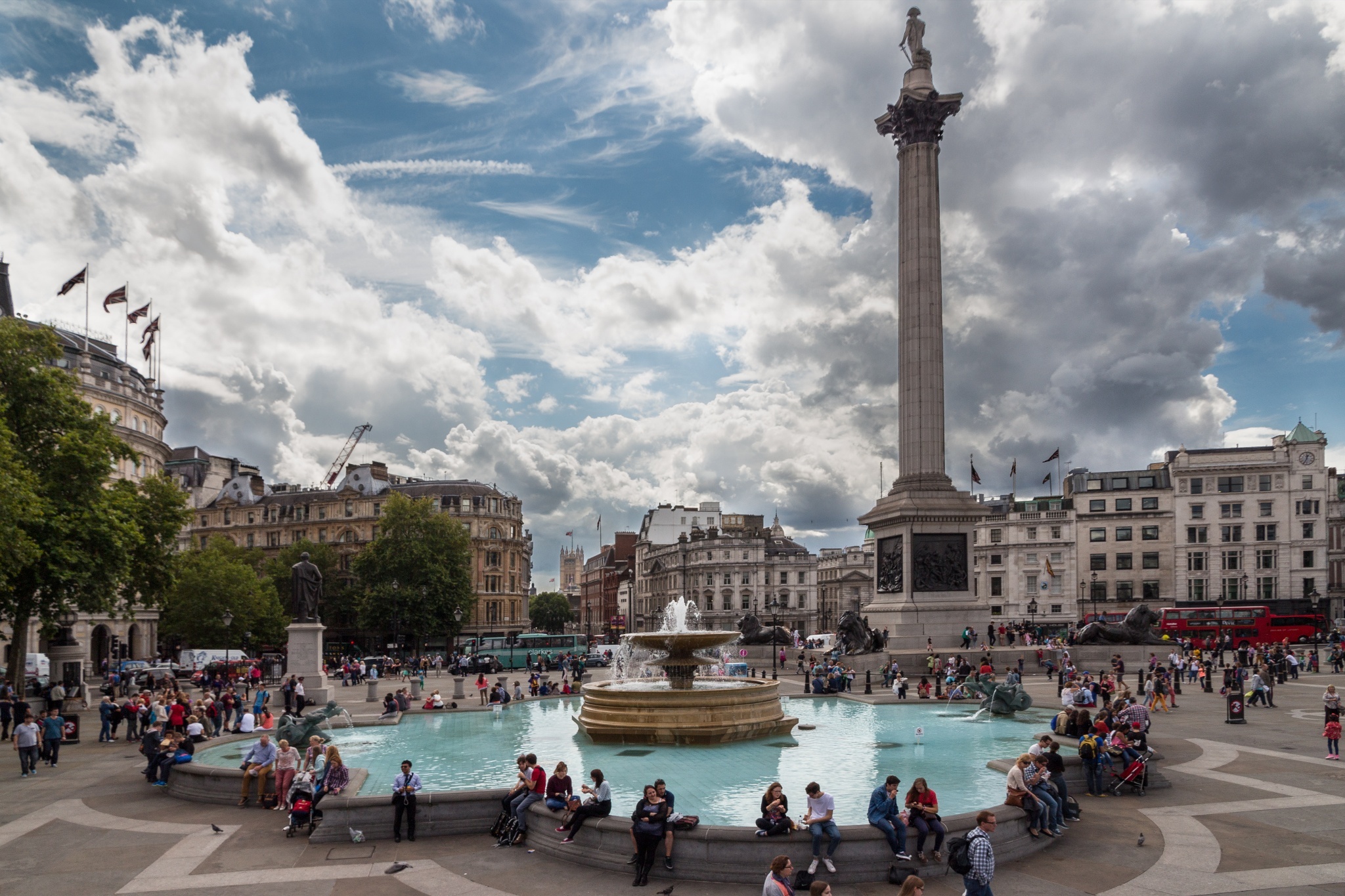 Trafalgar Square, Vibrant village, Central London, Public gathering place, 2050x1370 HD Desktop