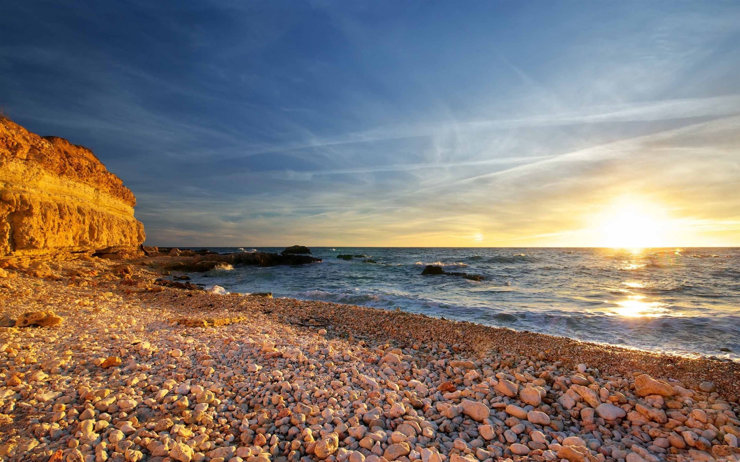 Beach, Stones Wallpaper, 2560x1600 HD Desktop