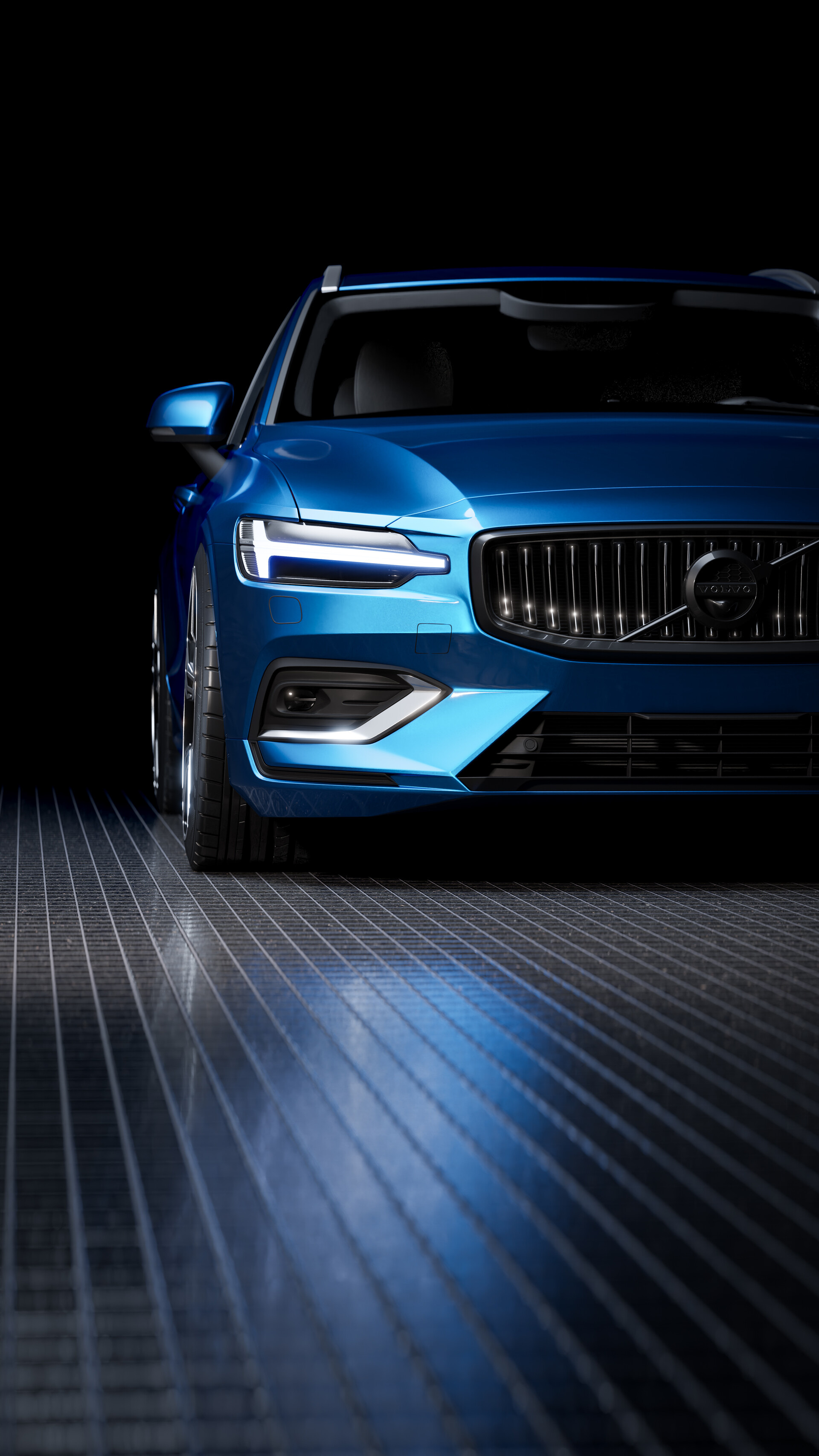 Volvo V60, In the dark, 1920x3420 HD Phone