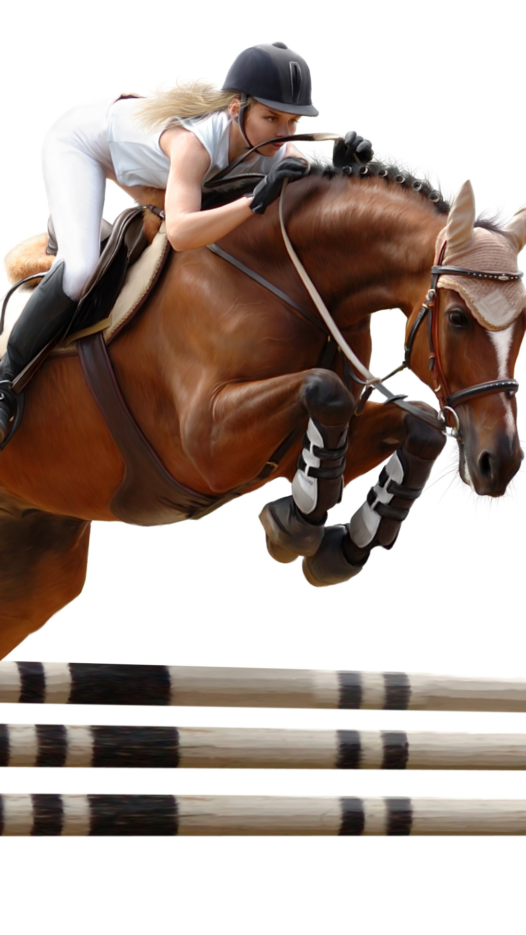 Sports show jumping, Equestrian event, Horse and rider, Graceful leap, 1080x1920 Full HD Phone