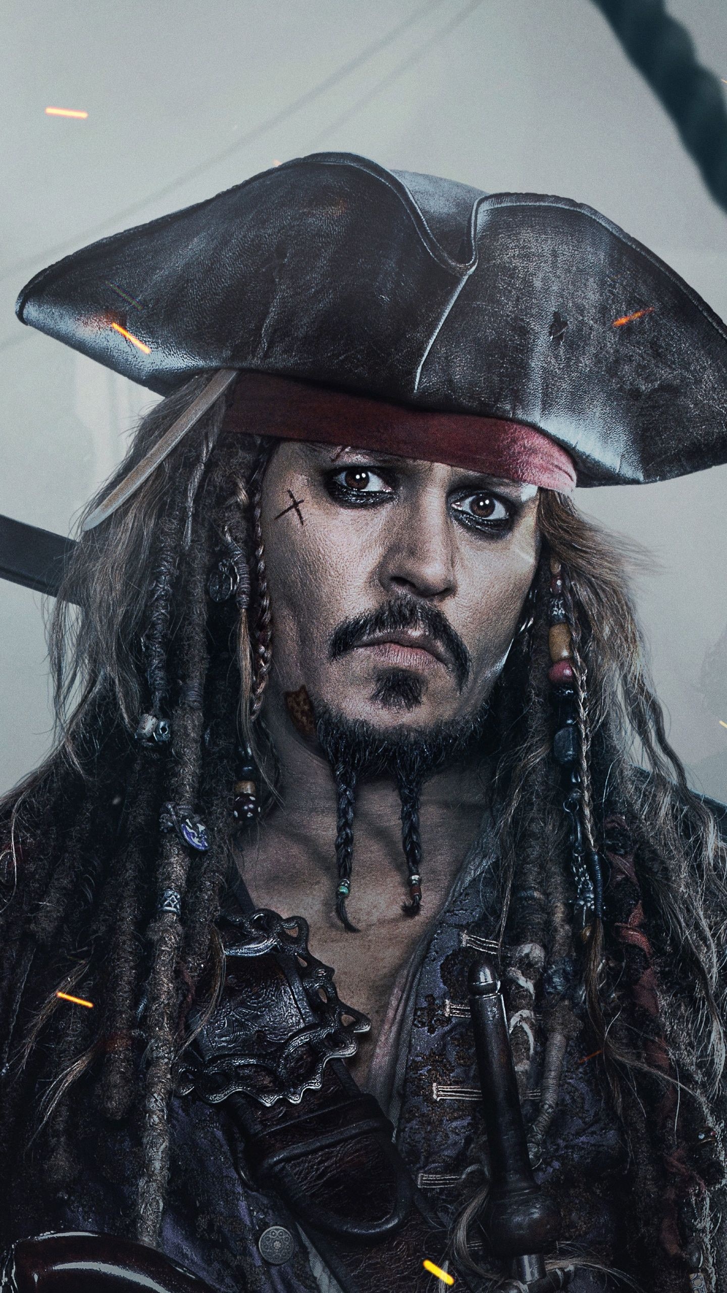 Captain Jack Sparrow, 4K wallpapers, Swashbuckling hero, Pirate captain, 1440x2560 HD Phone