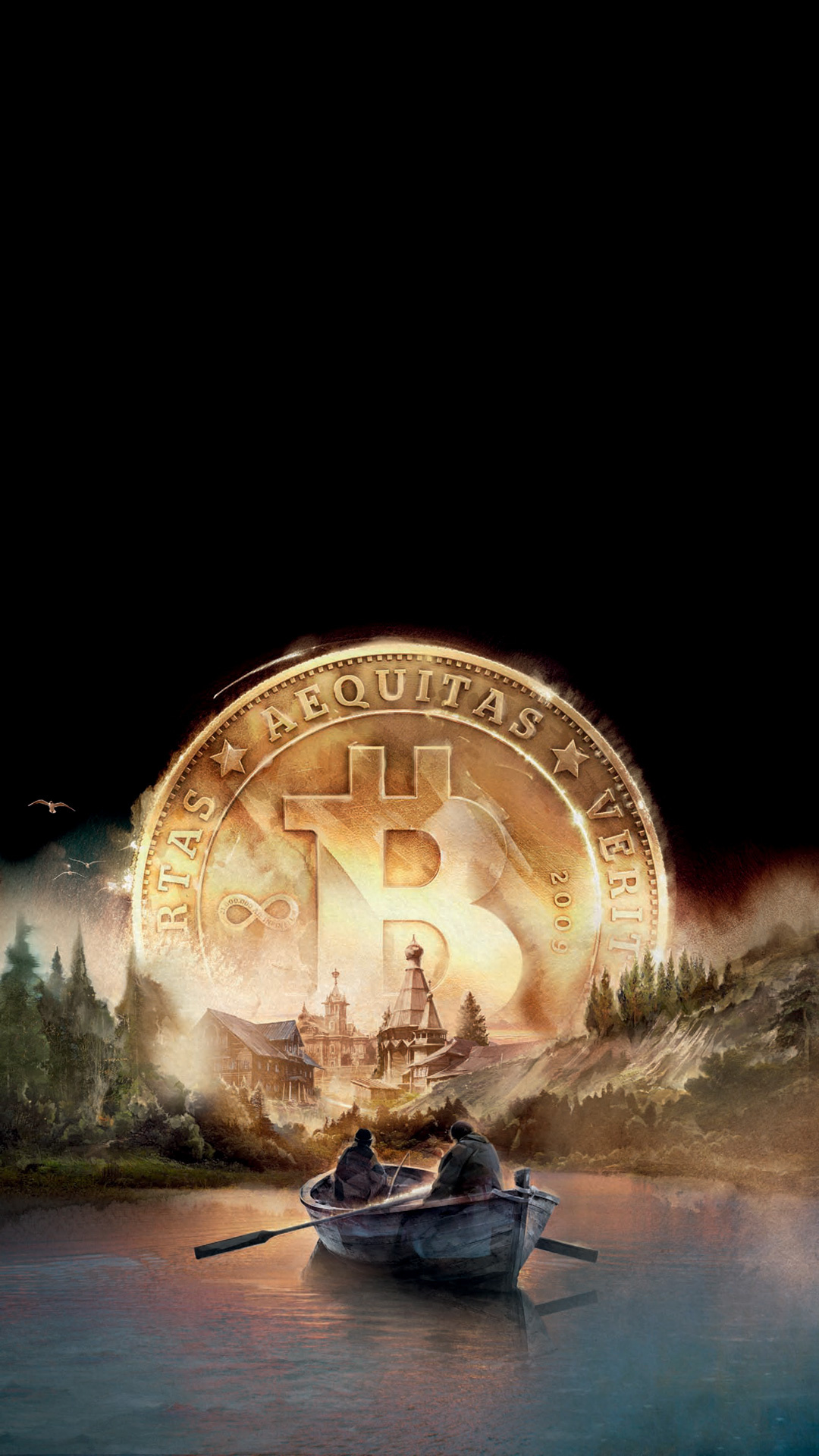 Bitcoin hodler, Carefree spending, Rowing to success, Counting coins, 1080x1920 Full HD Phone