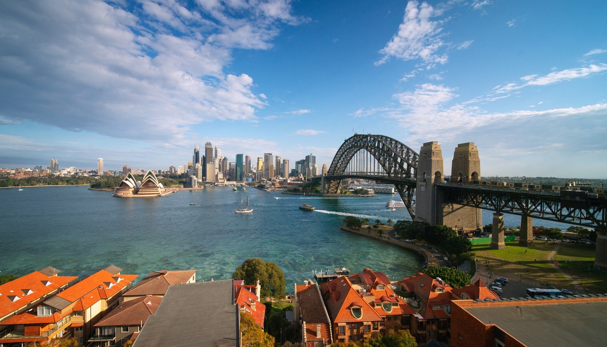 Sydney tour, Majestic landscapes, Fascinating city, Captivating visuals, 2050x1180 HD Desktop