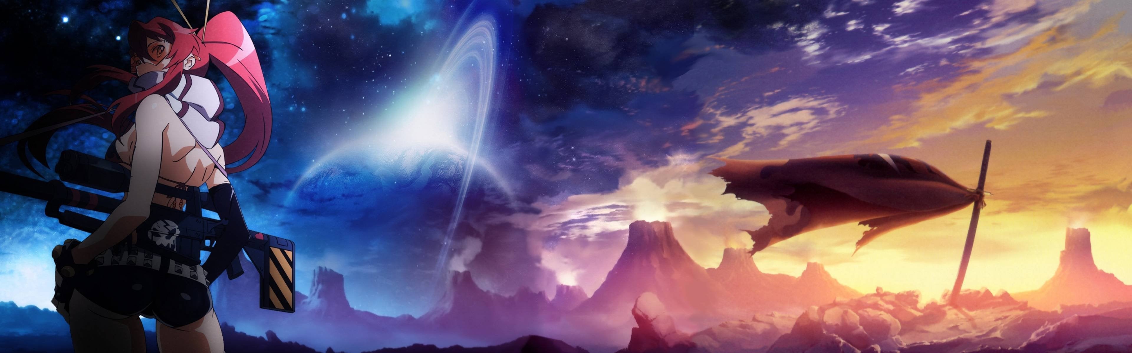 Tengen Toppa Gurren Lagann, Dual screen anime, Mind-blowing visuals, Christopher Thompson, 3840x1200 Dual Screen Desktop