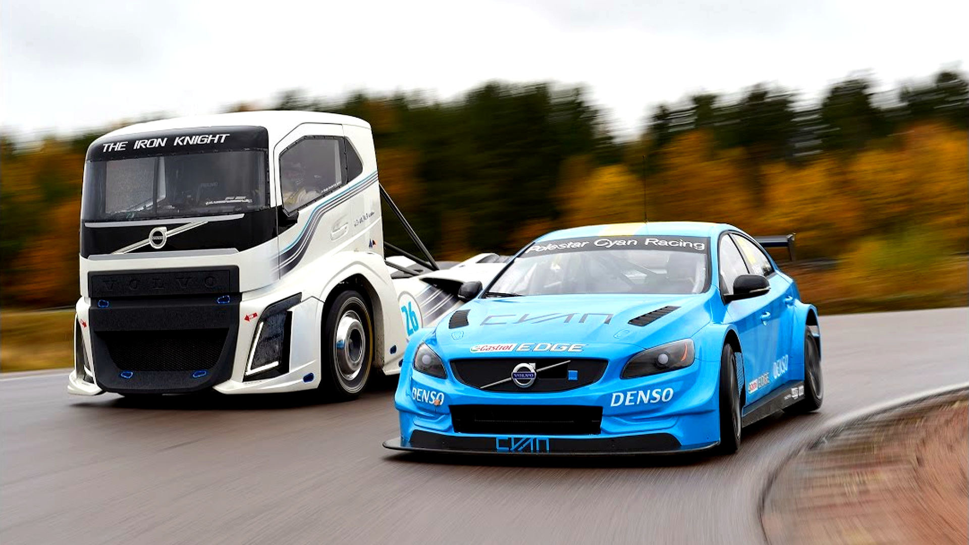 Sedan and truck, Polestar Racing Wallpaper, 1920x1080 Full HD Desktop