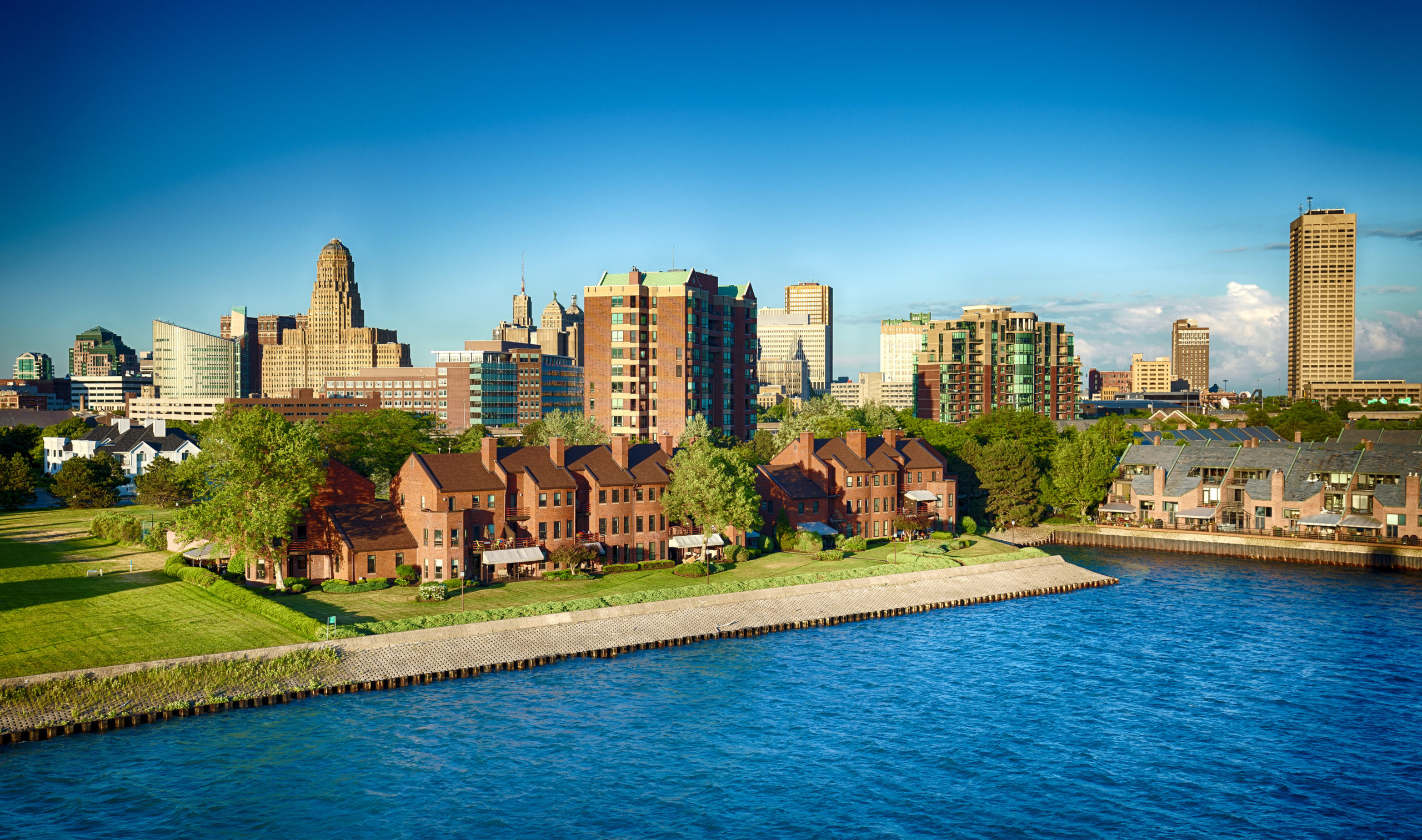 Buffalo skyline, Healthiest cities, New York, 2020, 2560x1520 HD Desktop