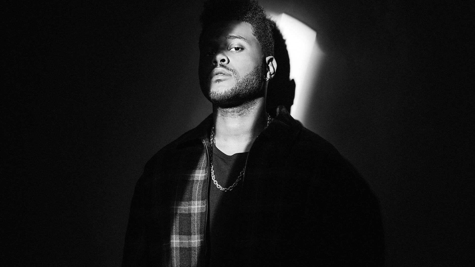 The Weeknd XO monochrome wallpaper, Music aesthetic, Singer tribute, Black and white, 1920x1080 Full HD Desktop