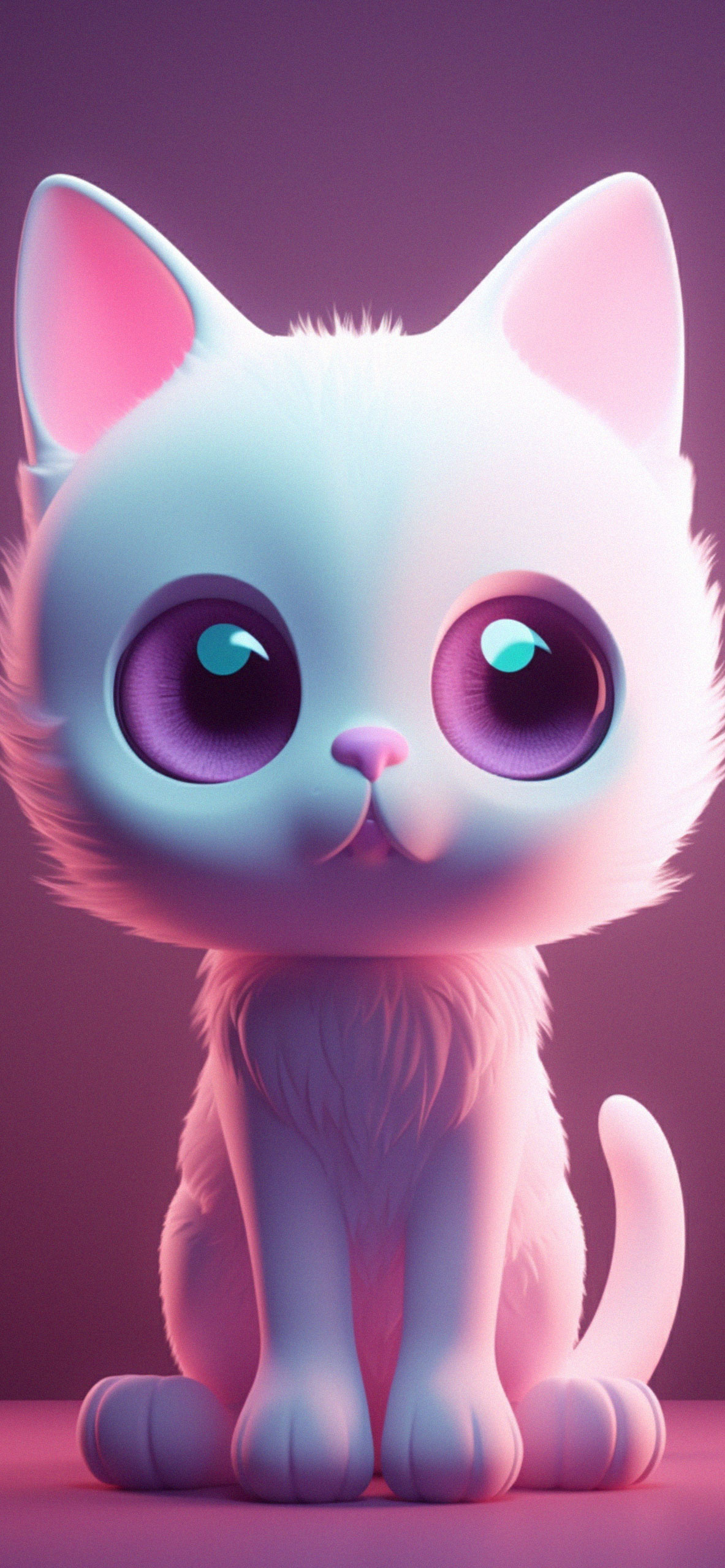 Cat, Cute Pink Wallpaper, 1190x2560 HD Phone