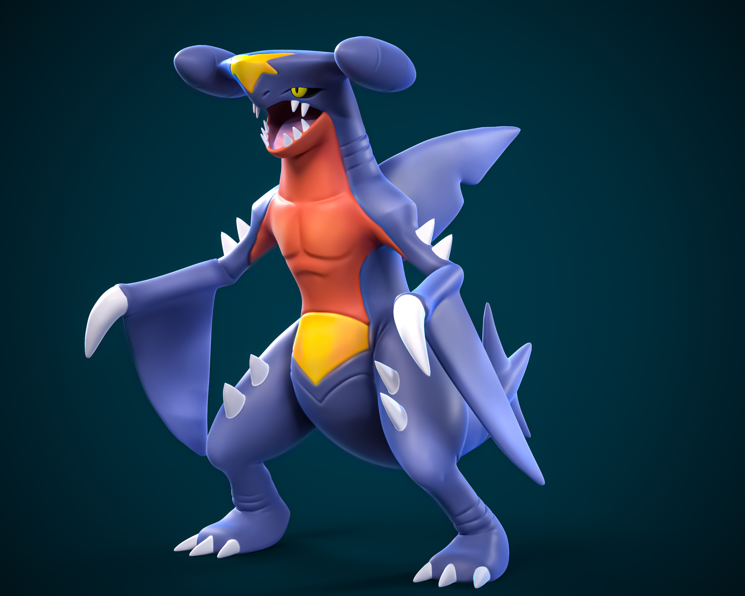 Garchomp Gaming, OBJ file, Garchomp Pokemon, 3D printer, 2560x2050 HD Desktop