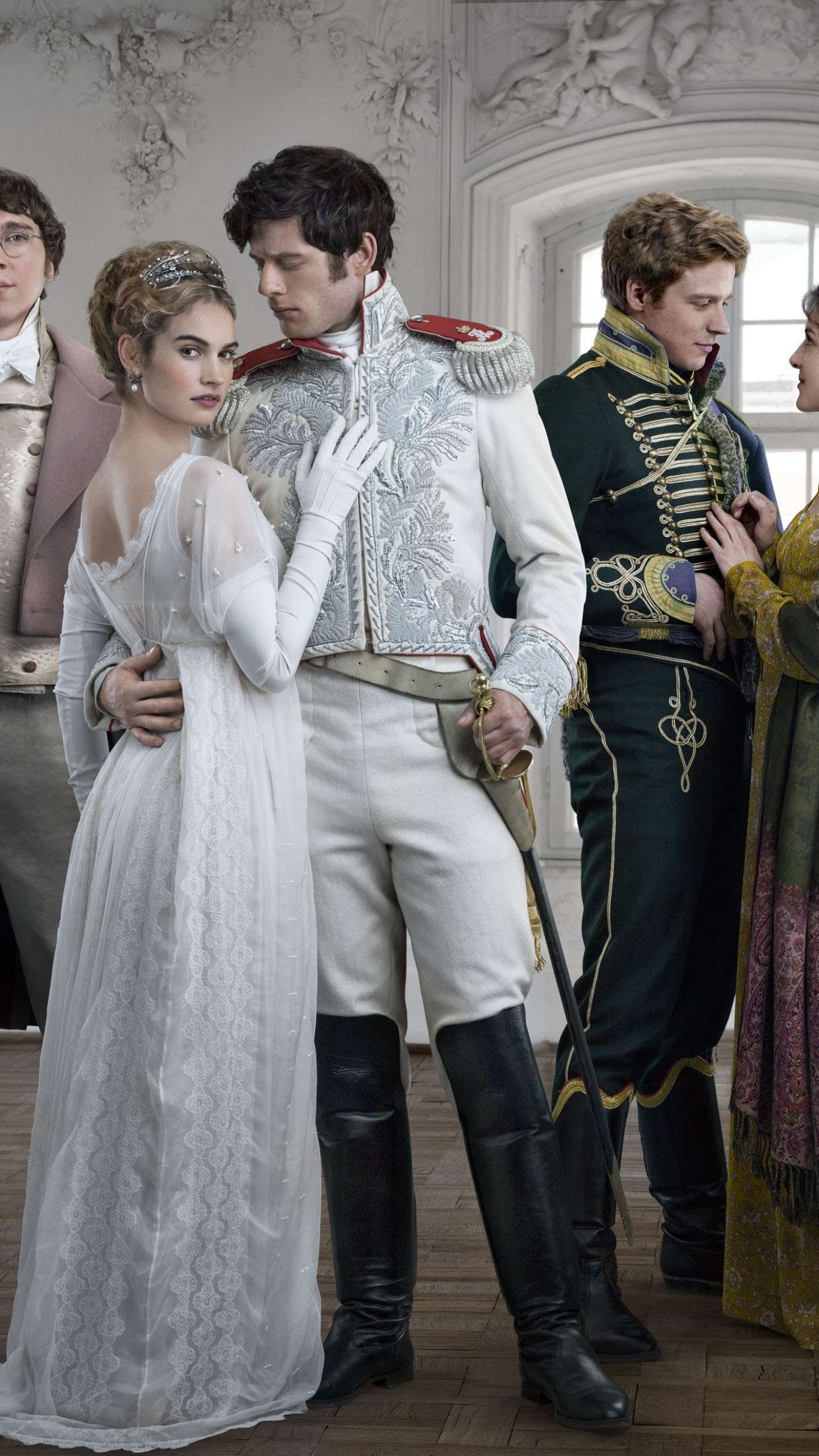 War and Peace, Lily James, Paul Dano, movies, 1440x2560 HD Phone