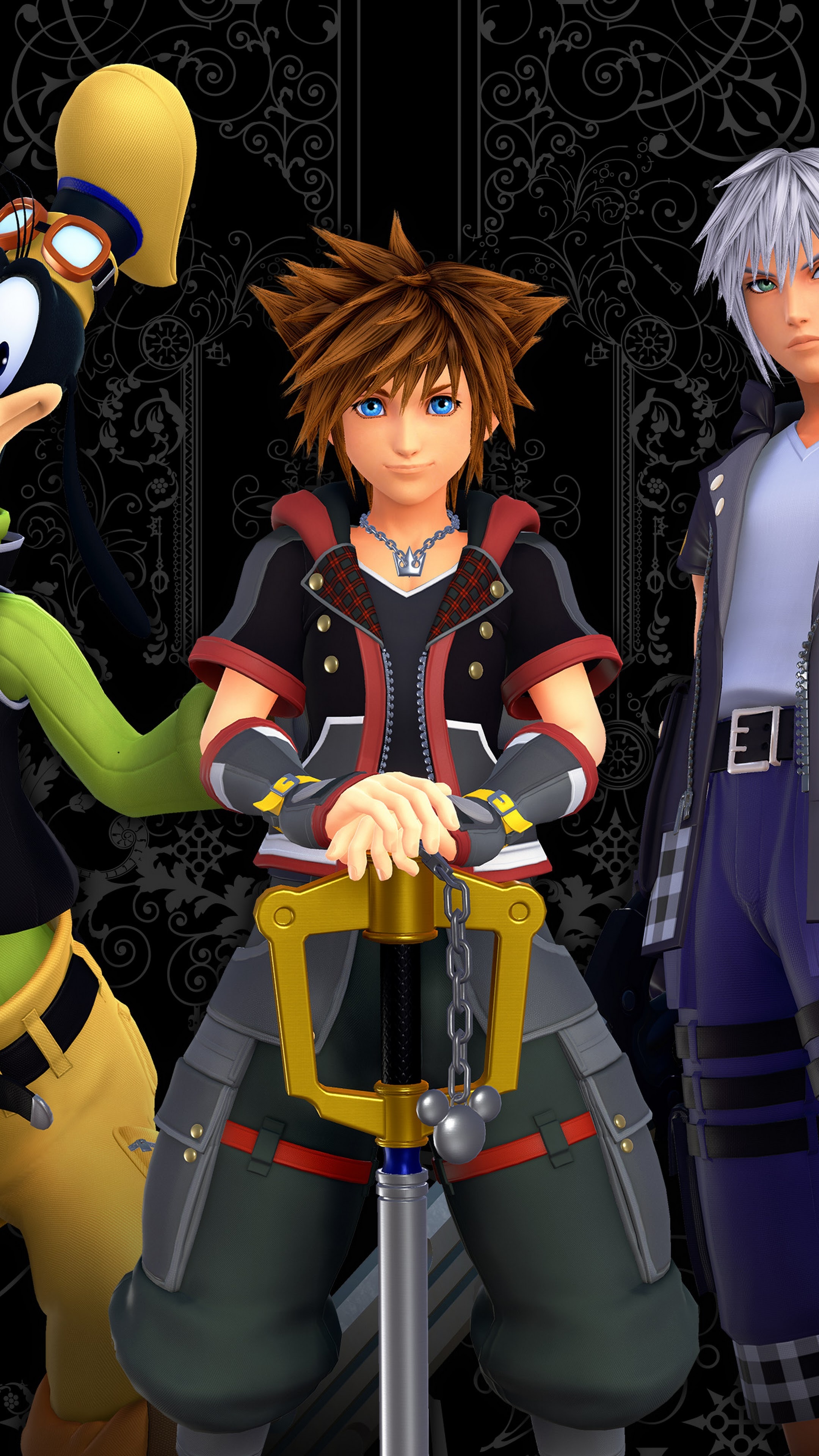 Kingdom Hearts 3 characters, 4K wallpaper, Epic battles, Heart-shaped worlds, 2160x3840 4K Phone