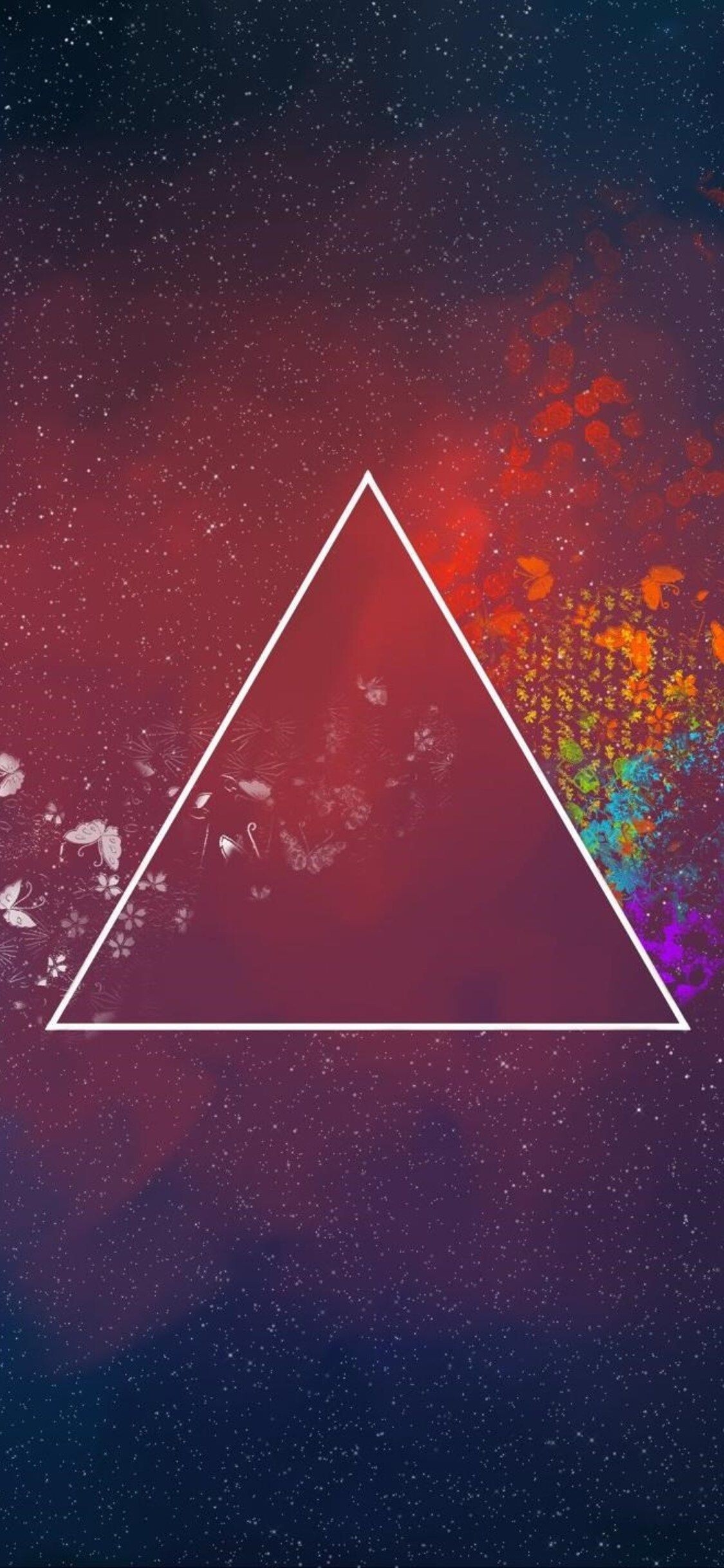 Red triangle iPhone wallpapers, Eye-catching backgrounds, Bold color choice, Geometric style, 1130x2440 HD Phone