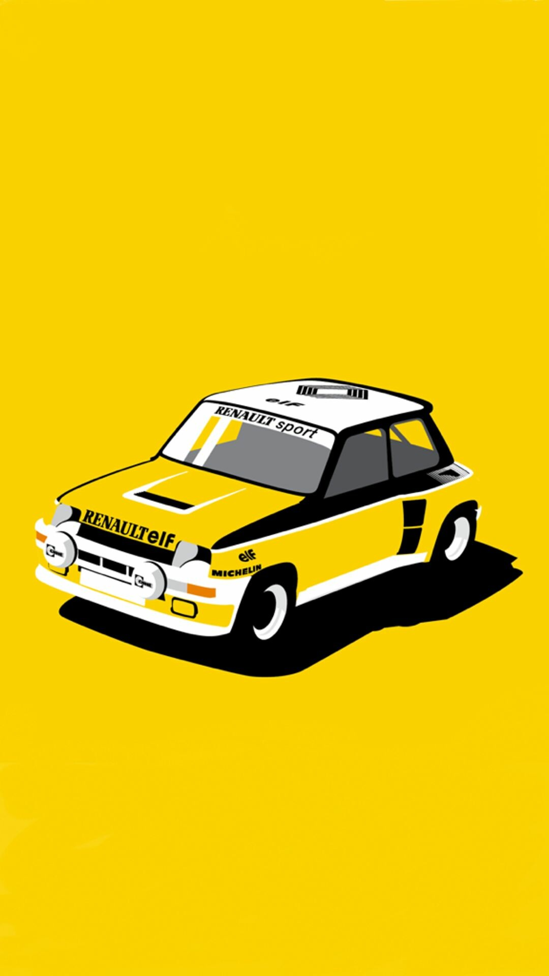 Renault 5 Turbo, Striking visuals, Classic sports car, Turbo power, 1080x1920 Full HD Phone