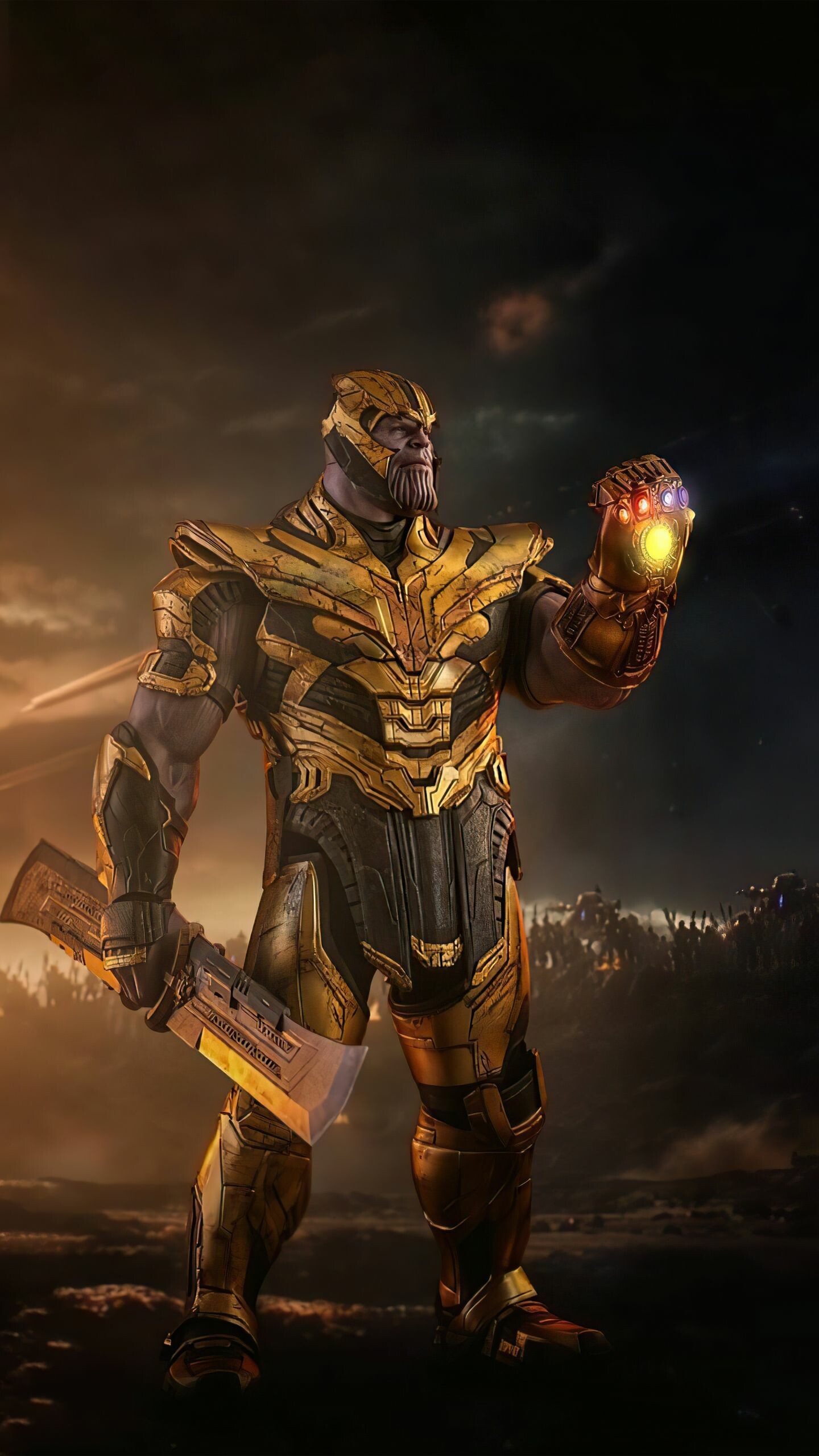 Marvel Villain, Thanos, Supervillain, Gauntlet, 1440x2560 HD Phone