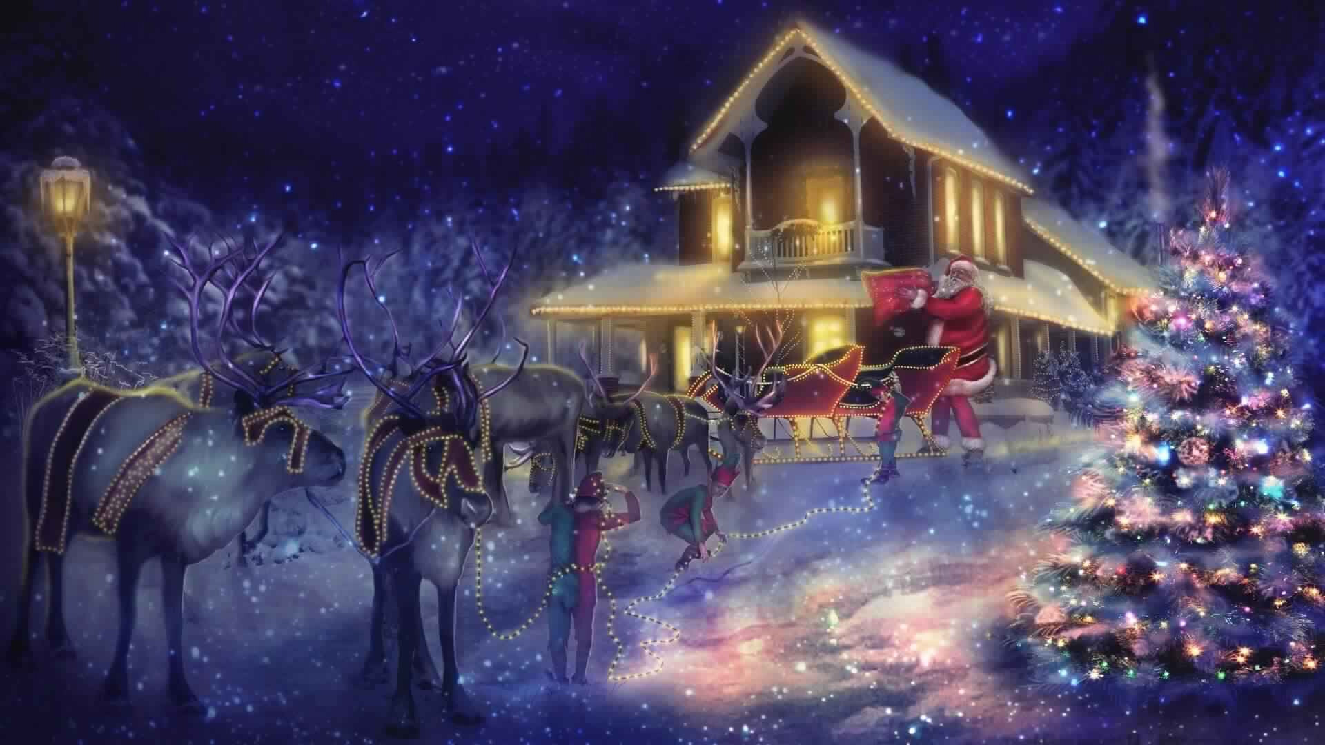 Reindeer, Santa Claus Wallpaper, 1920x1080 Full HD Desktop