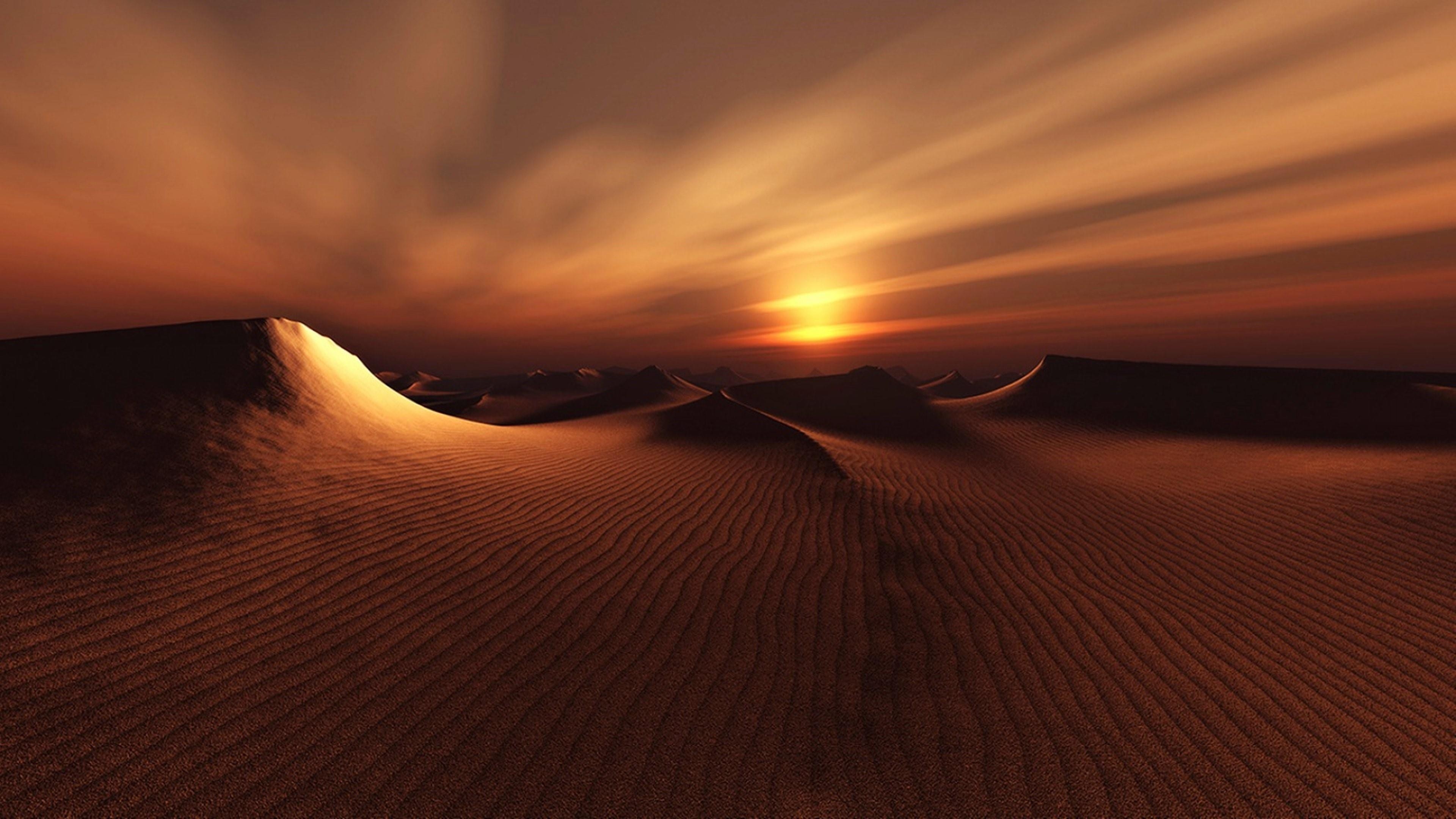 Sunset, Gobi Desert Wallpaper, 3840x2160 4K Desktop