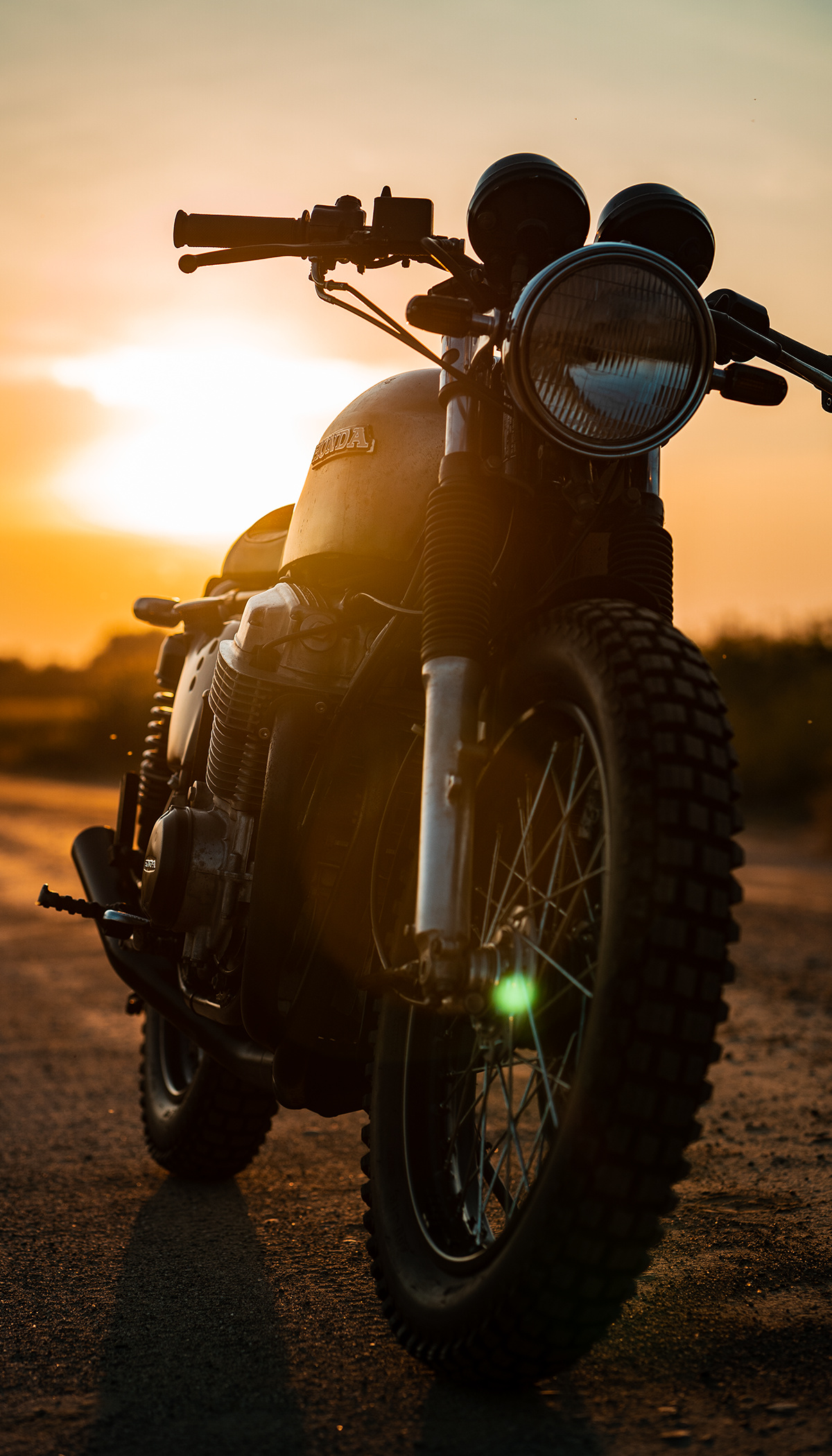 Honda CB750, Auto enthusiast, Caf racer sunset, 1200x2100 HD Phone