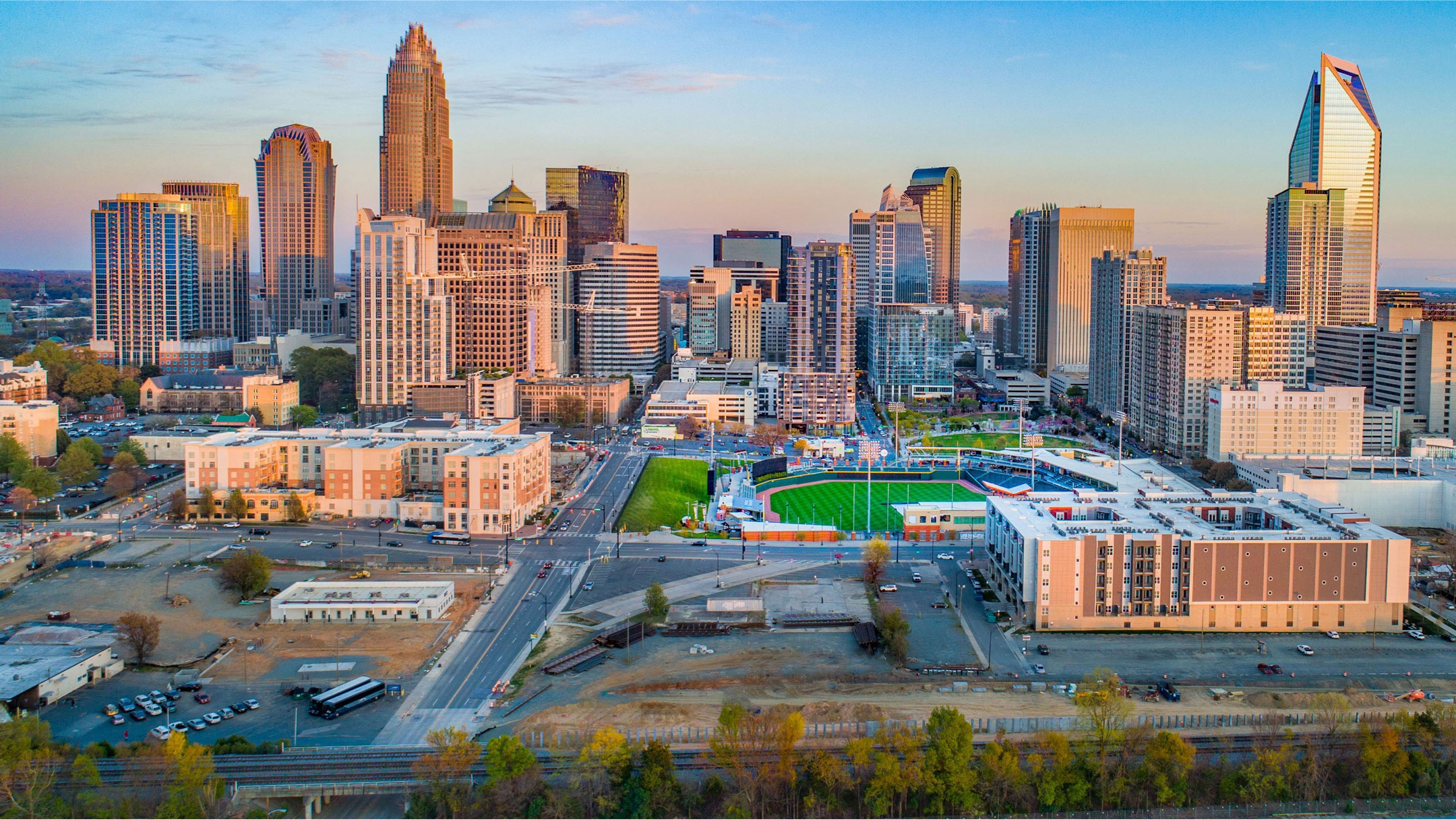 Charlotte NC Skyline, Travels, Commercial banking, Regions, 2160x1220 HD Desktop