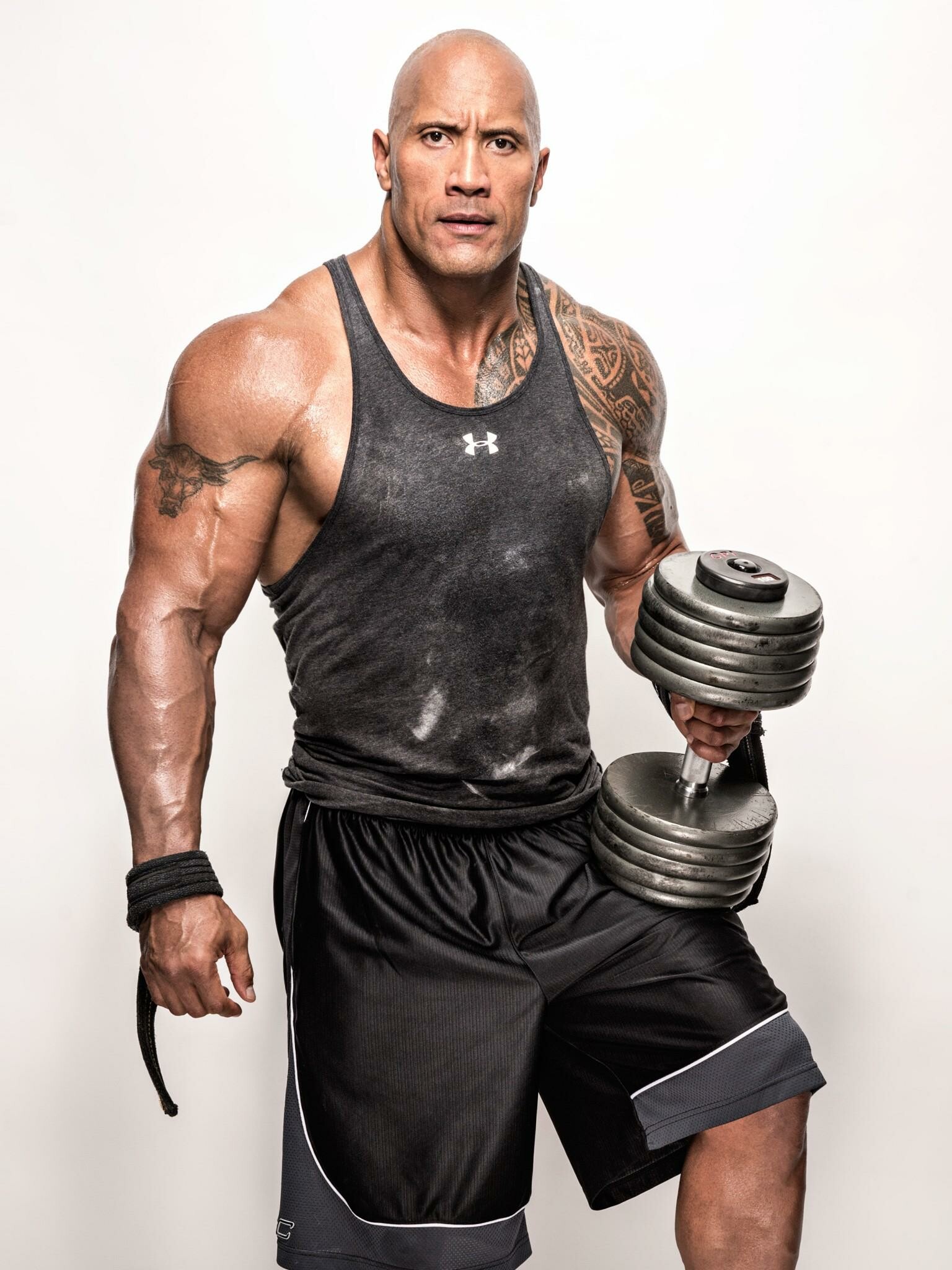 Dwayne Johnson, Workout wallpapers, 1540x2050 HD Phone