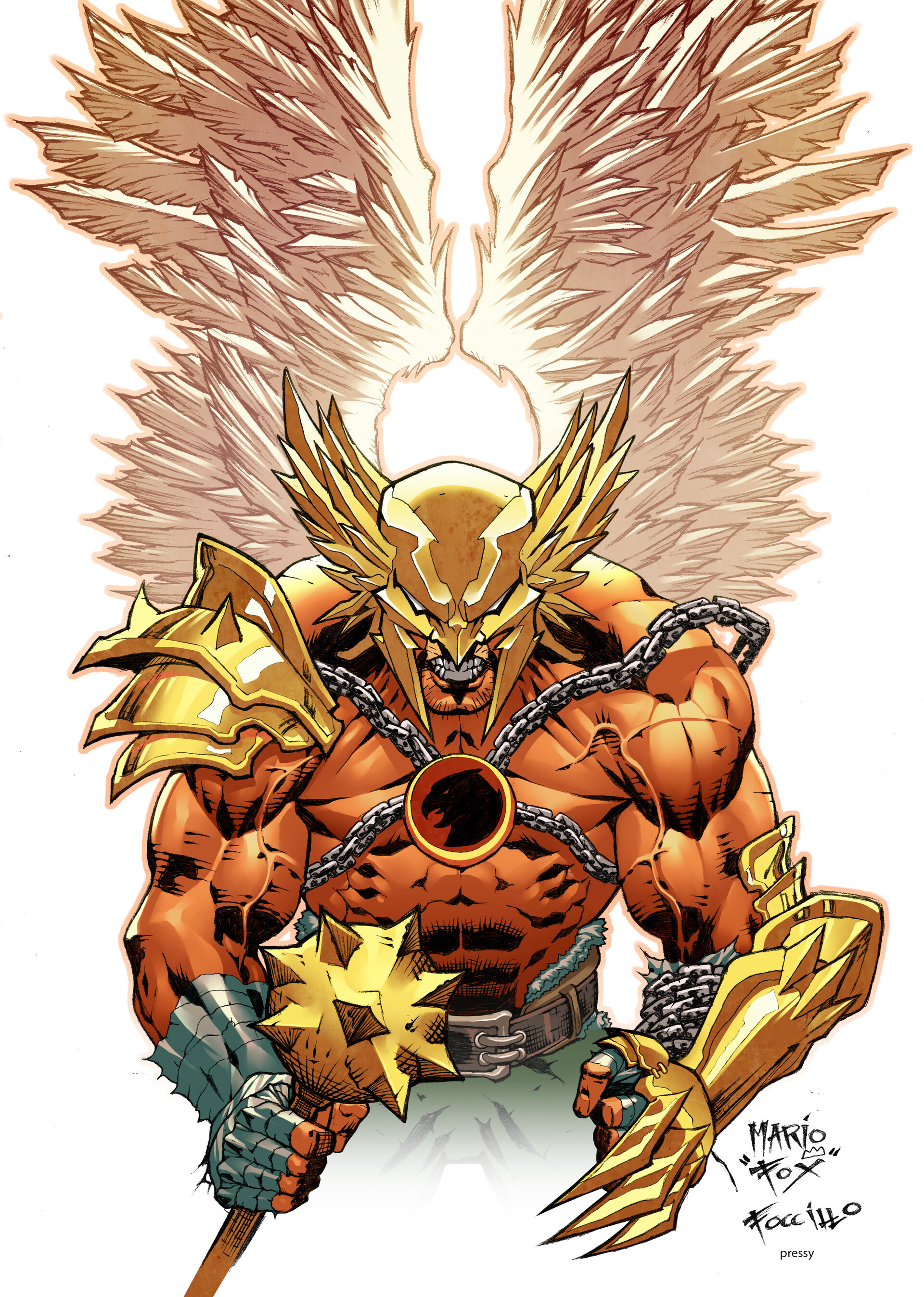 Impressive Hawkman art, Comic book character, Detailed illustration, Digital art, 1920x2700 HD Phone